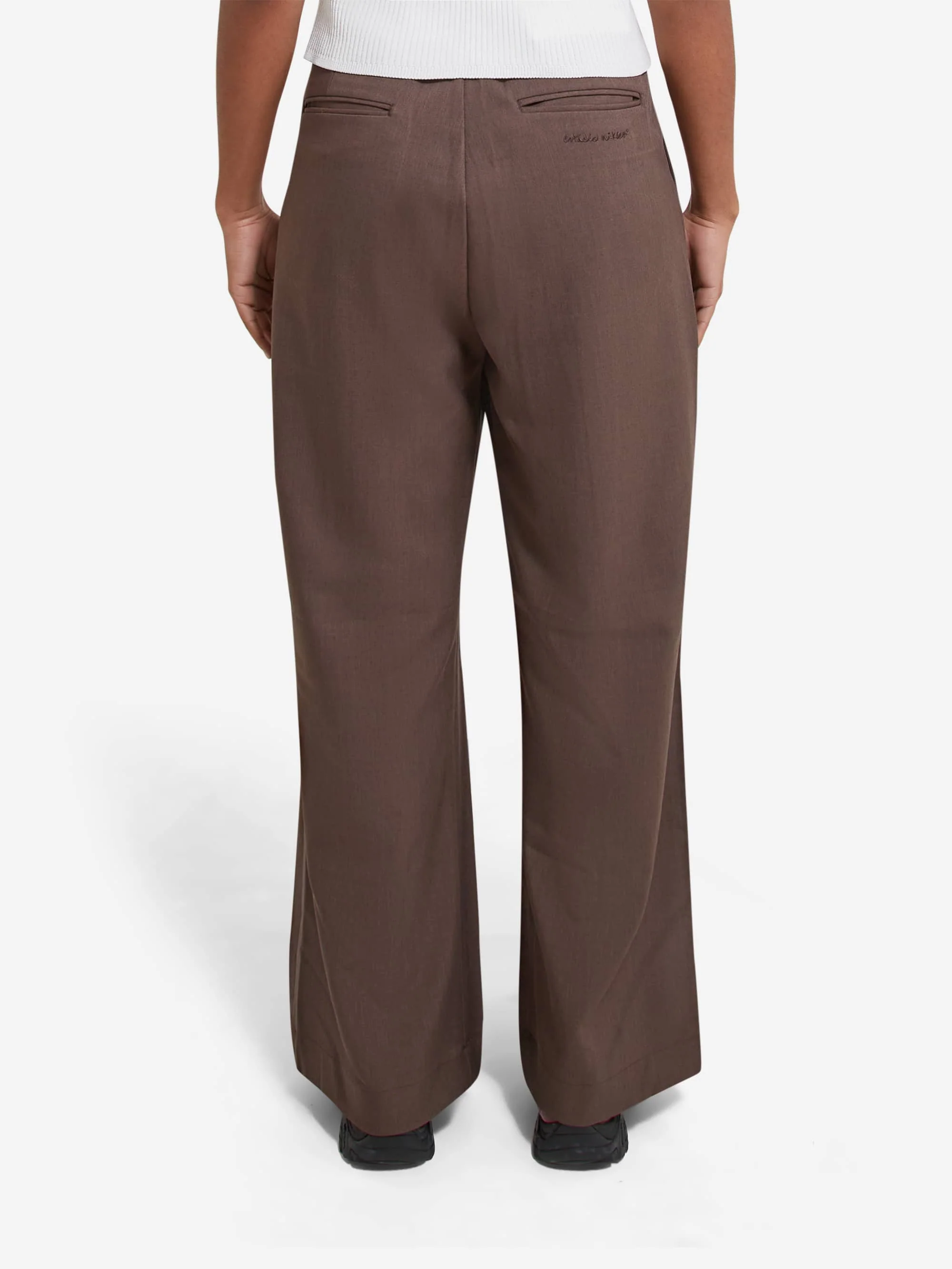 Estudio Niksen Pintuck Maxi Trousers W - Brown - Image 3