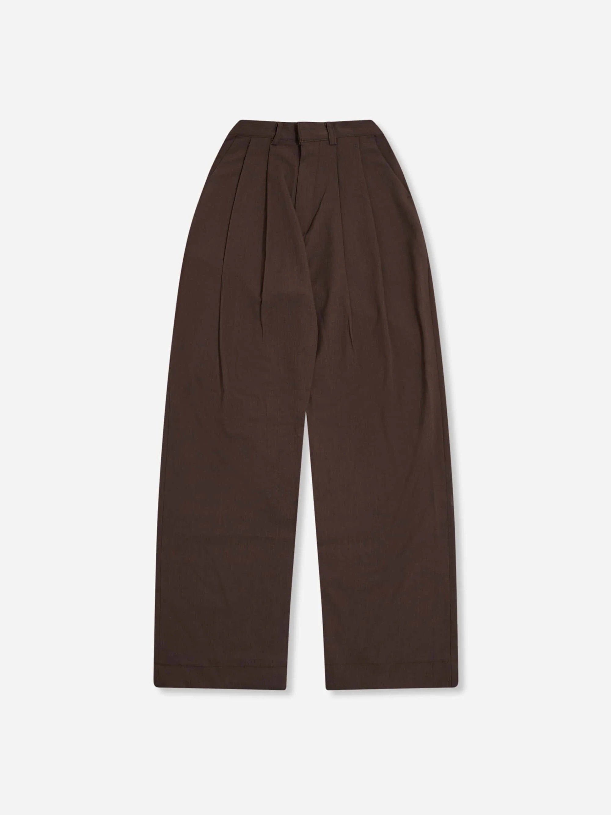 Estudio Niksen Pintuck Maxi Trousers W - Brown - Image 4