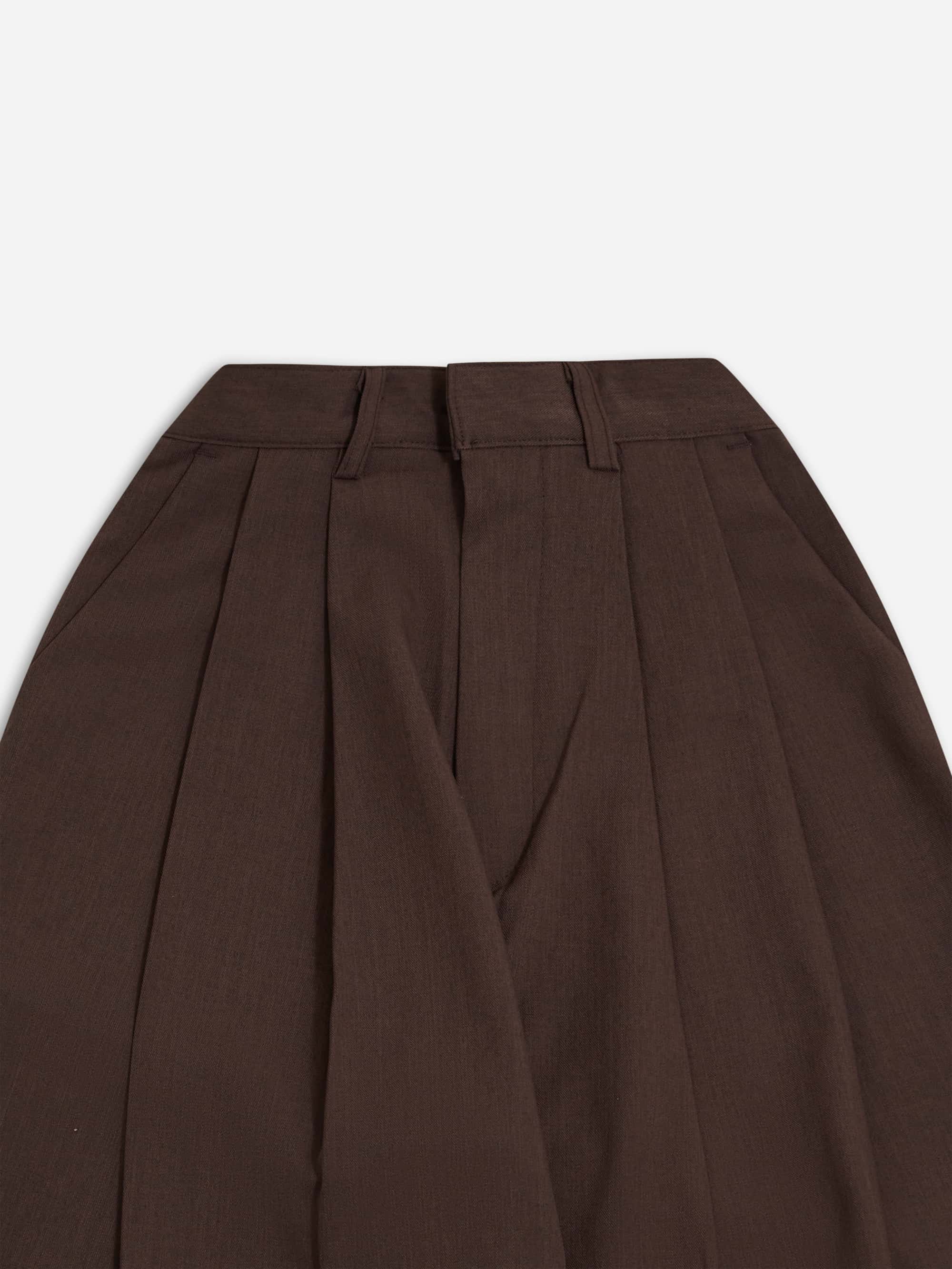 Estudio Niksen Pintuck Maxi Trousers W - Brown - Image 5