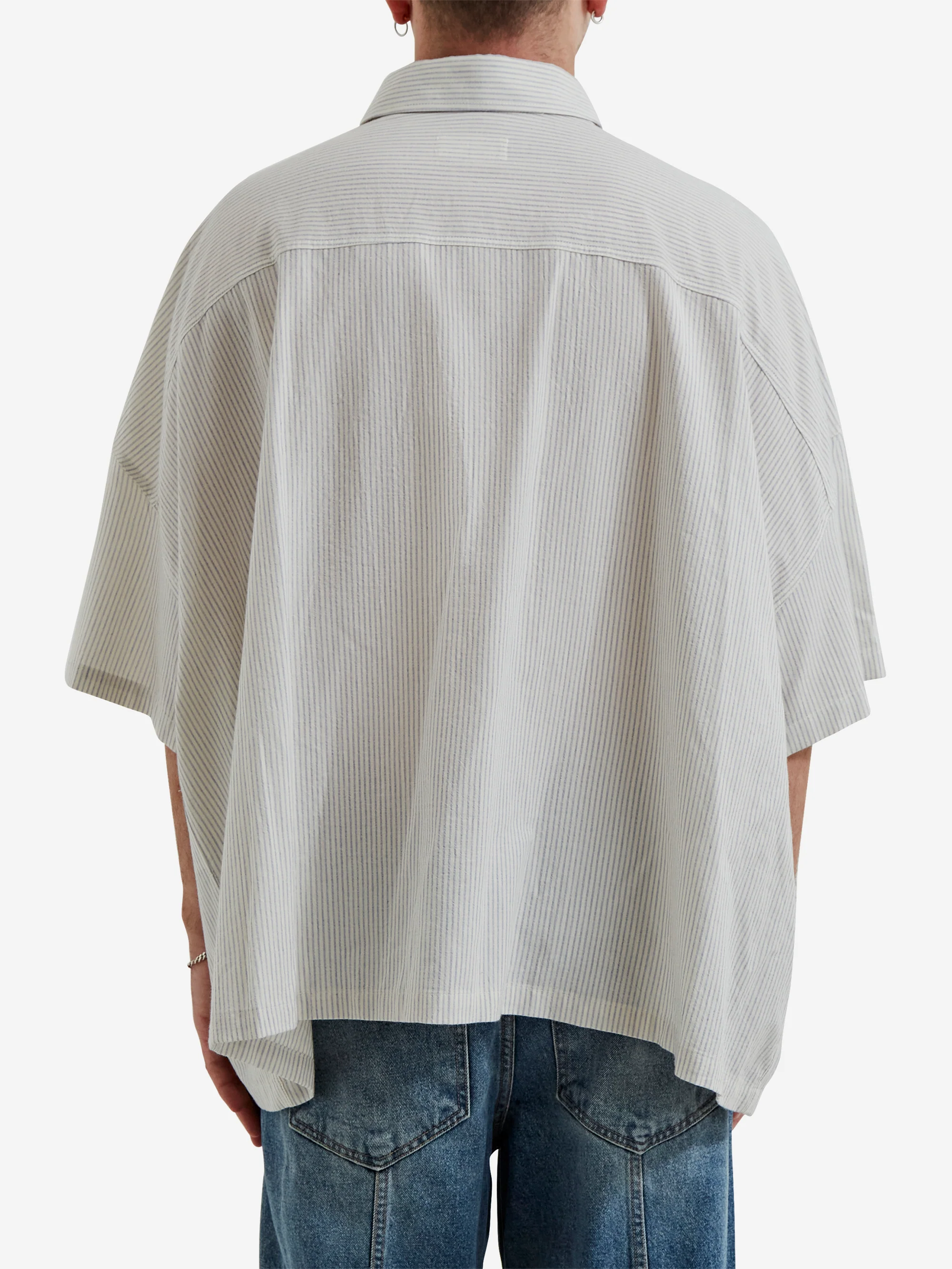 Estudio Niksen Pocket Big Shirt - Blue Stripe - Image 6