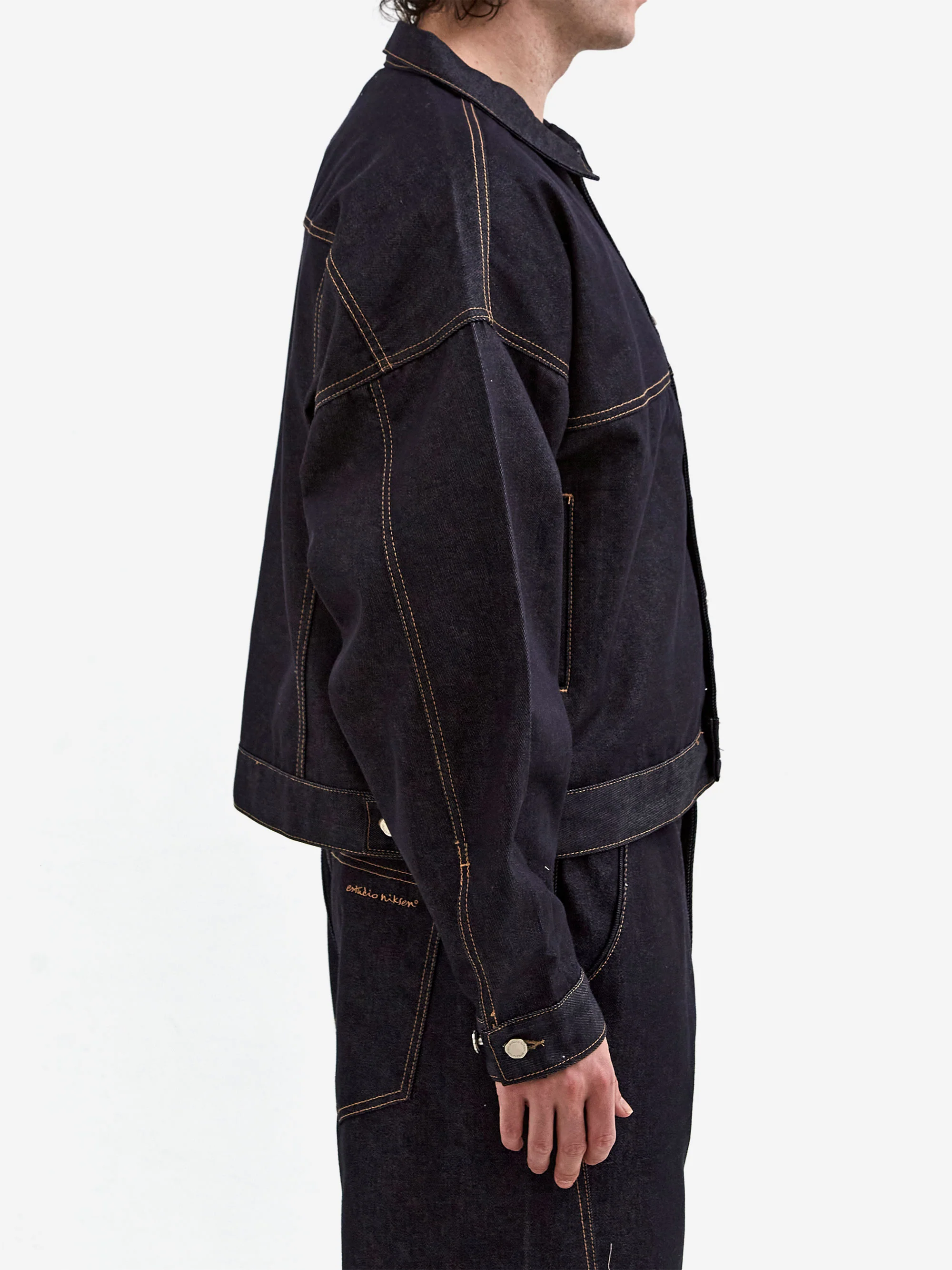 Estudio Niksen Raw Denim In-Stitch Jacket - Indigo - Image 6
