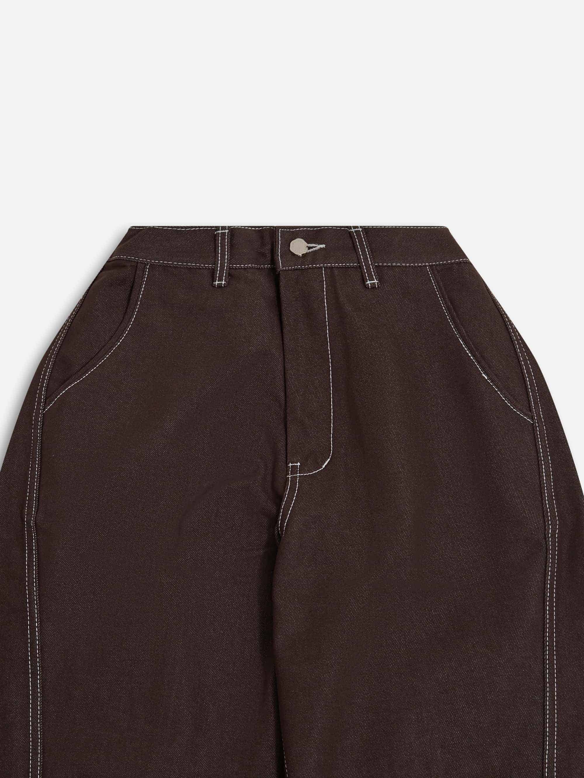Estudio Niksen Raw Denim In-stitch Jeans - Brown - Image 3