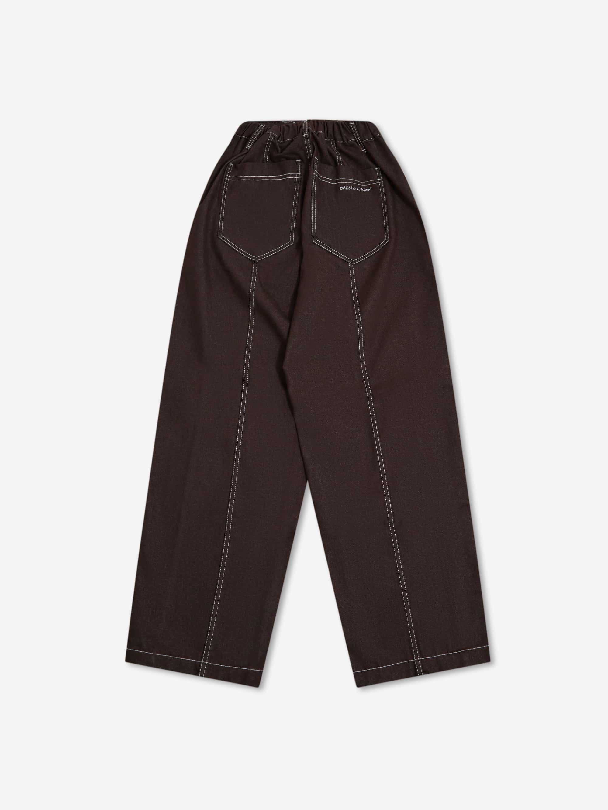 Estudio Niksen Raw Denim In-stitch Jeans - Brown - Image 4