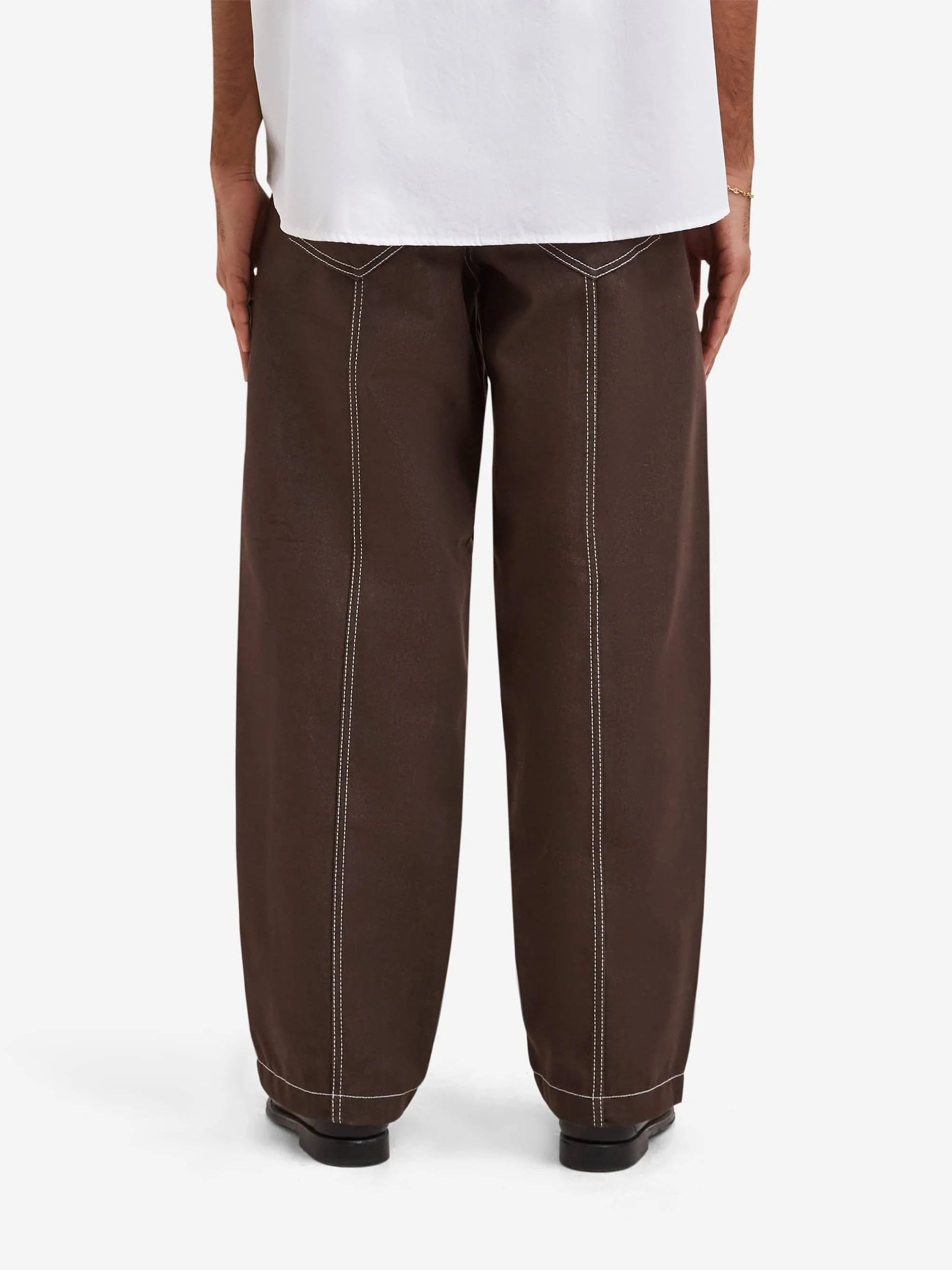 Estudio Niksen Raw Denim In-stitch Jeans - Brown - Image 7