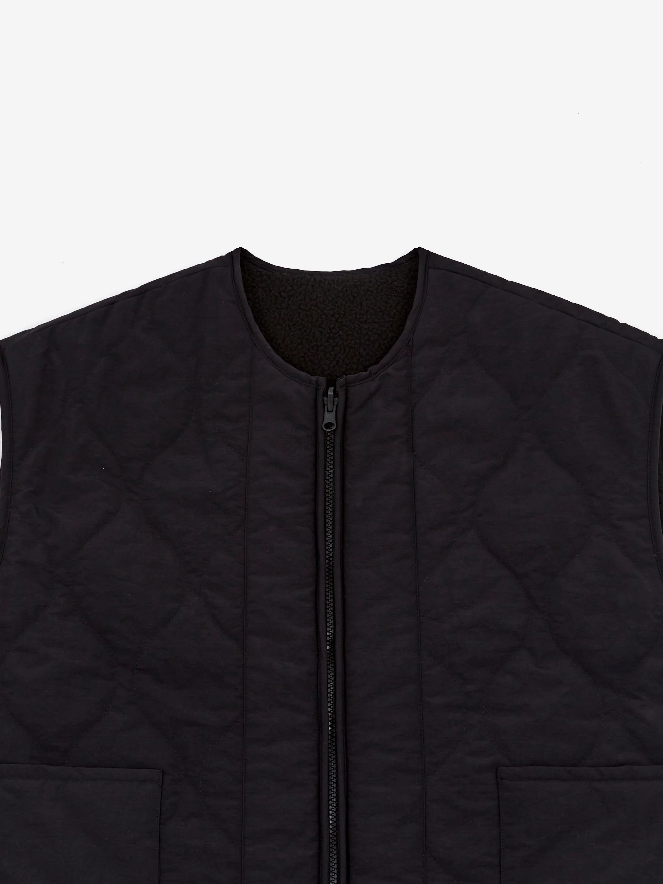 Estudio Niksen Reversible Nylon / Fleece Vest - Black - Image 5