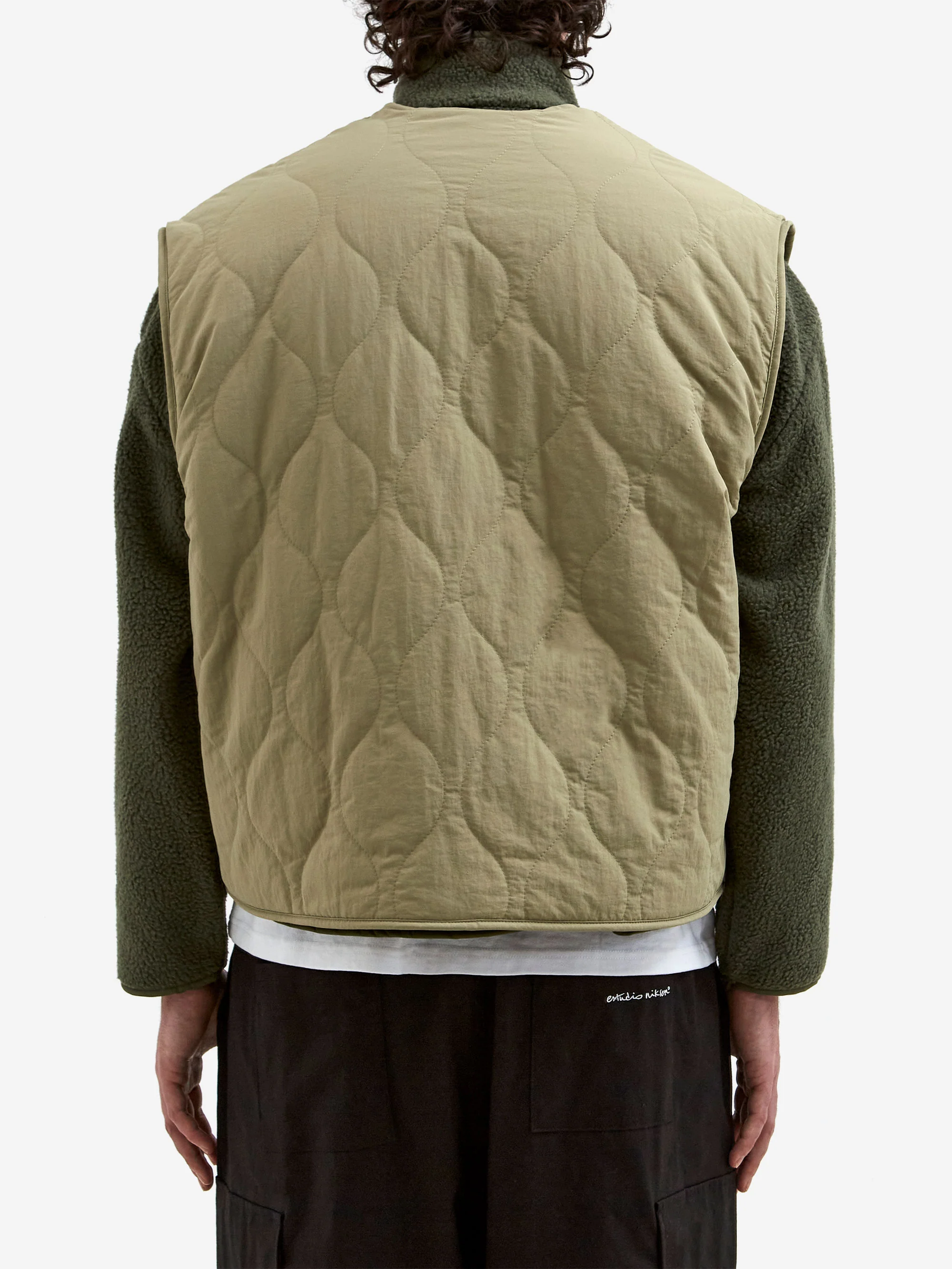 Estudio Niksen Reversible Nylon / Fleece Vest - Sage - Image 11