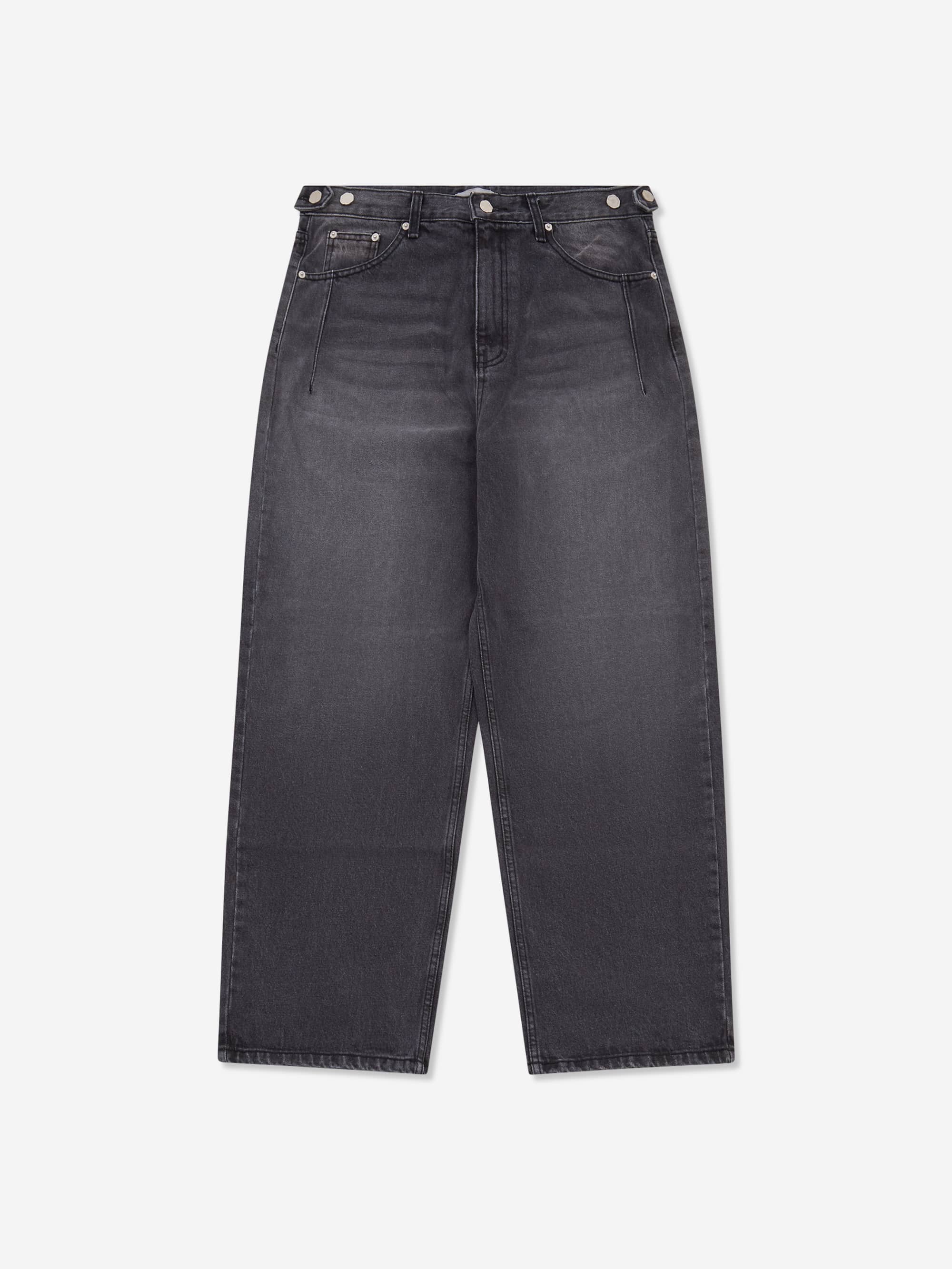 Estudio Niksen Side Button Denim Jeans - Black Denim