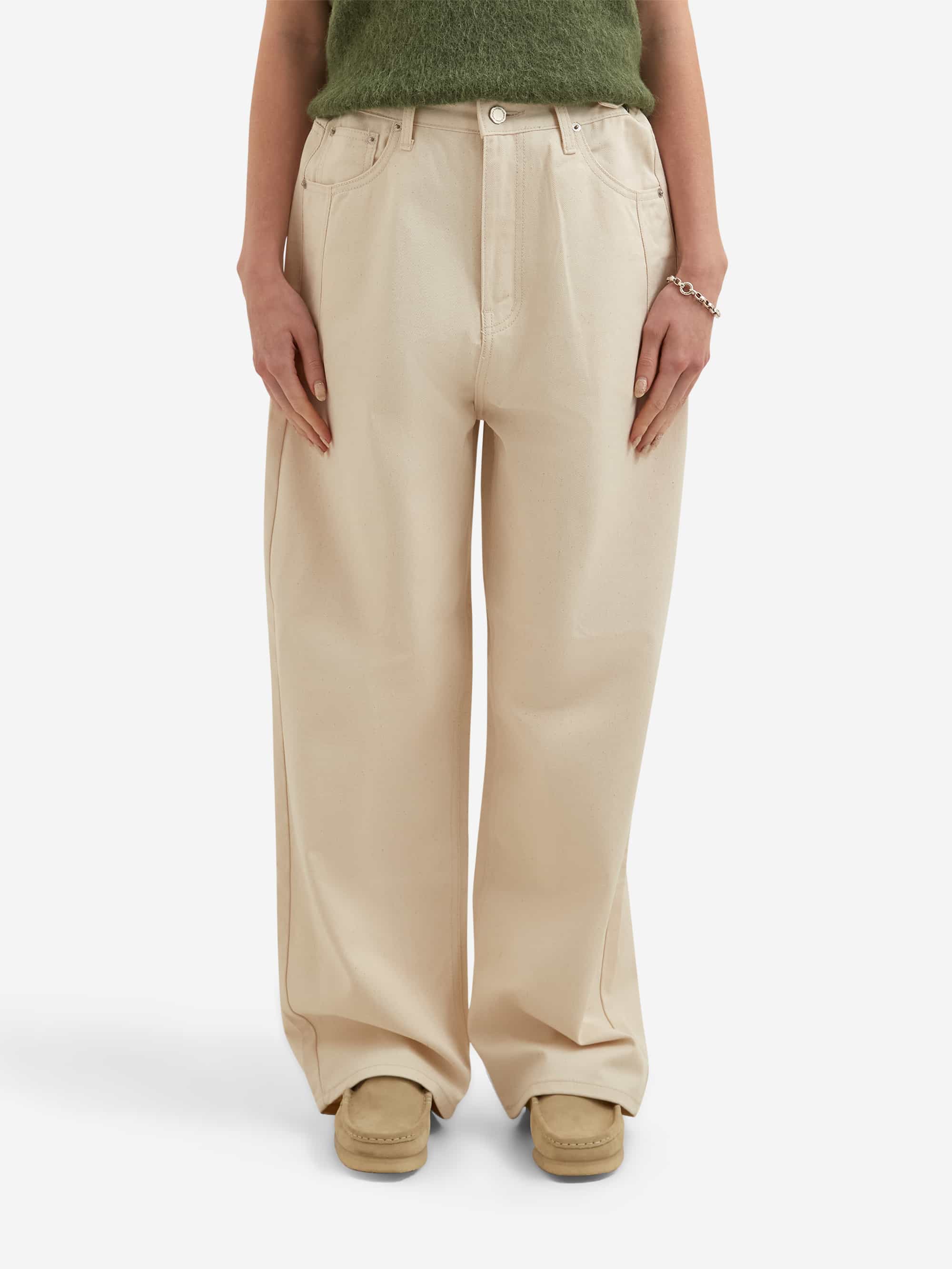 Estudio Niksen Side-button Denim Jeans W - Ivory