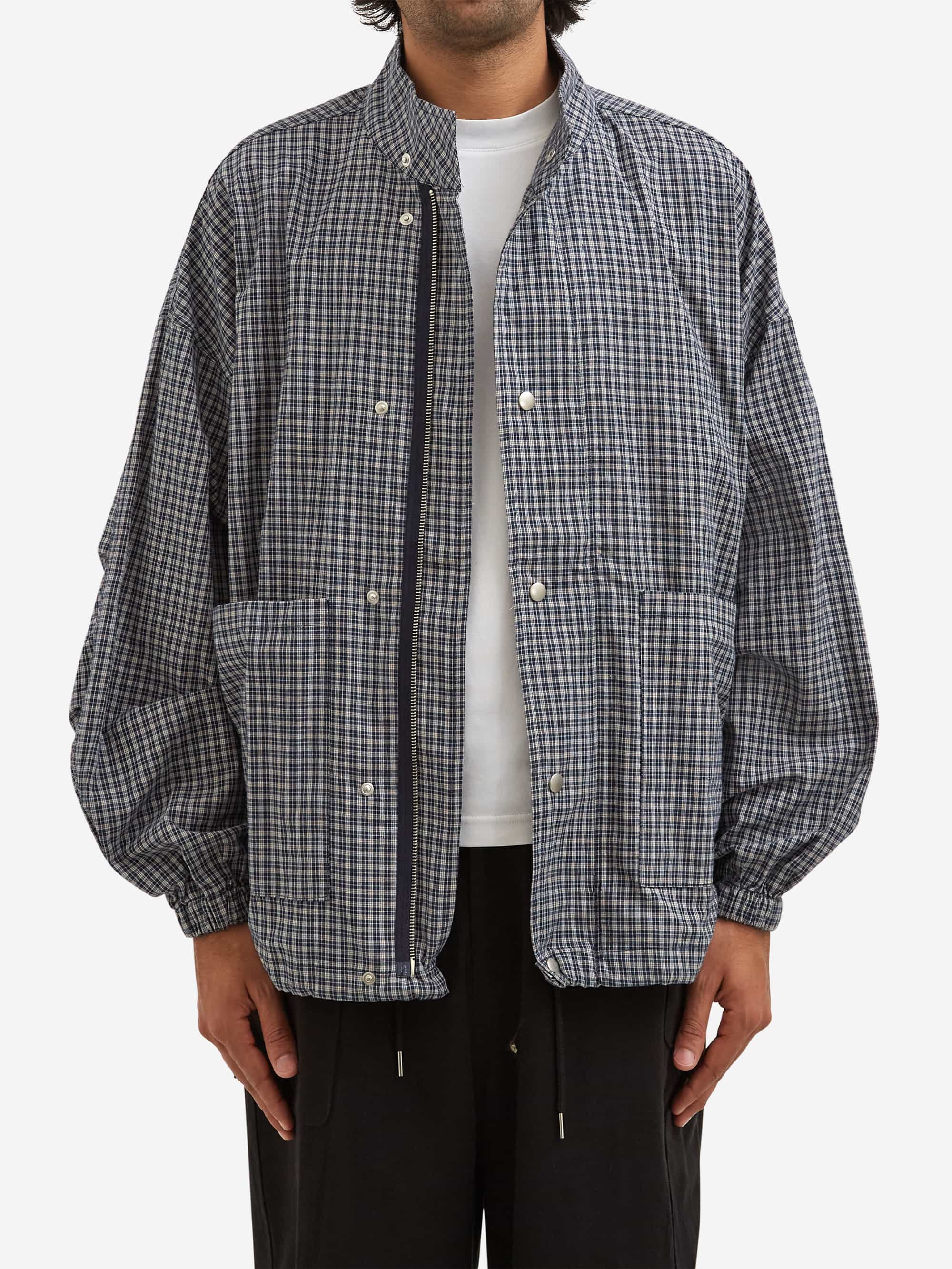 Estudio Niksen Side Pocket Light Jacket - Blue Checkered - Image 2