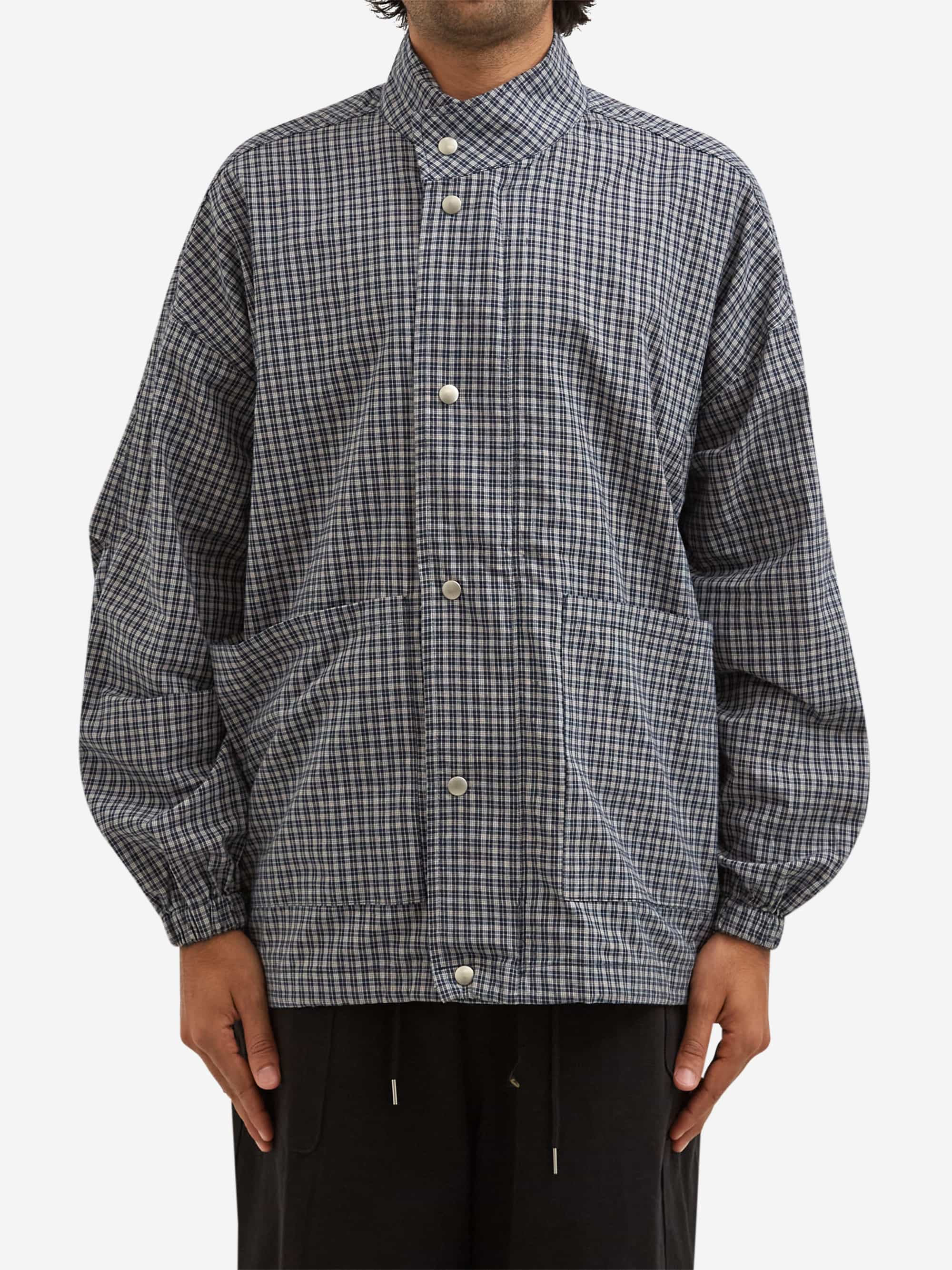 Estudio Niksen Side Pocket Light Jacket - Blue Checkered - Image 4