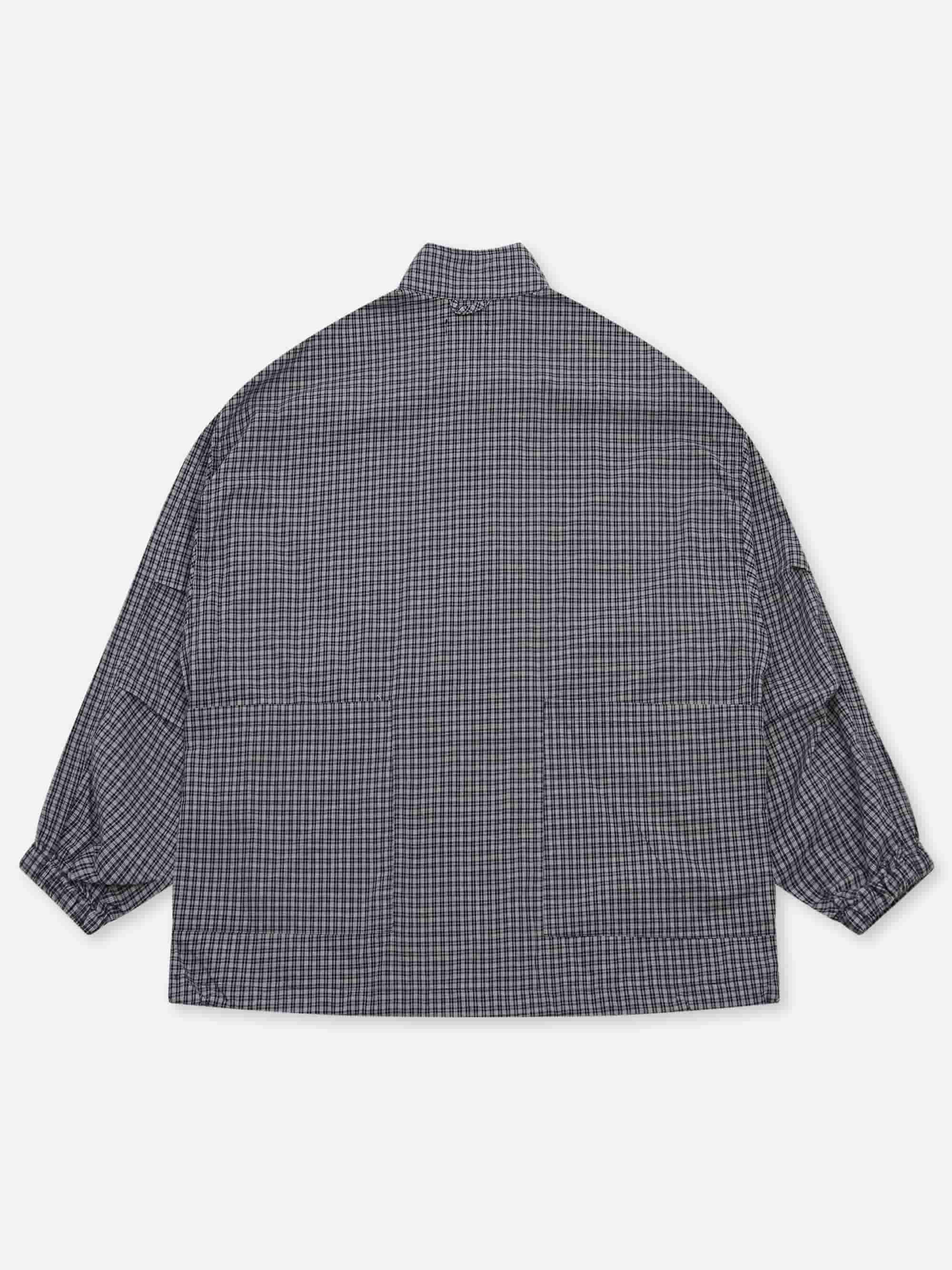 Estudio Niksen Side Pocket Light Jacket - Blue Checkered - Image 6