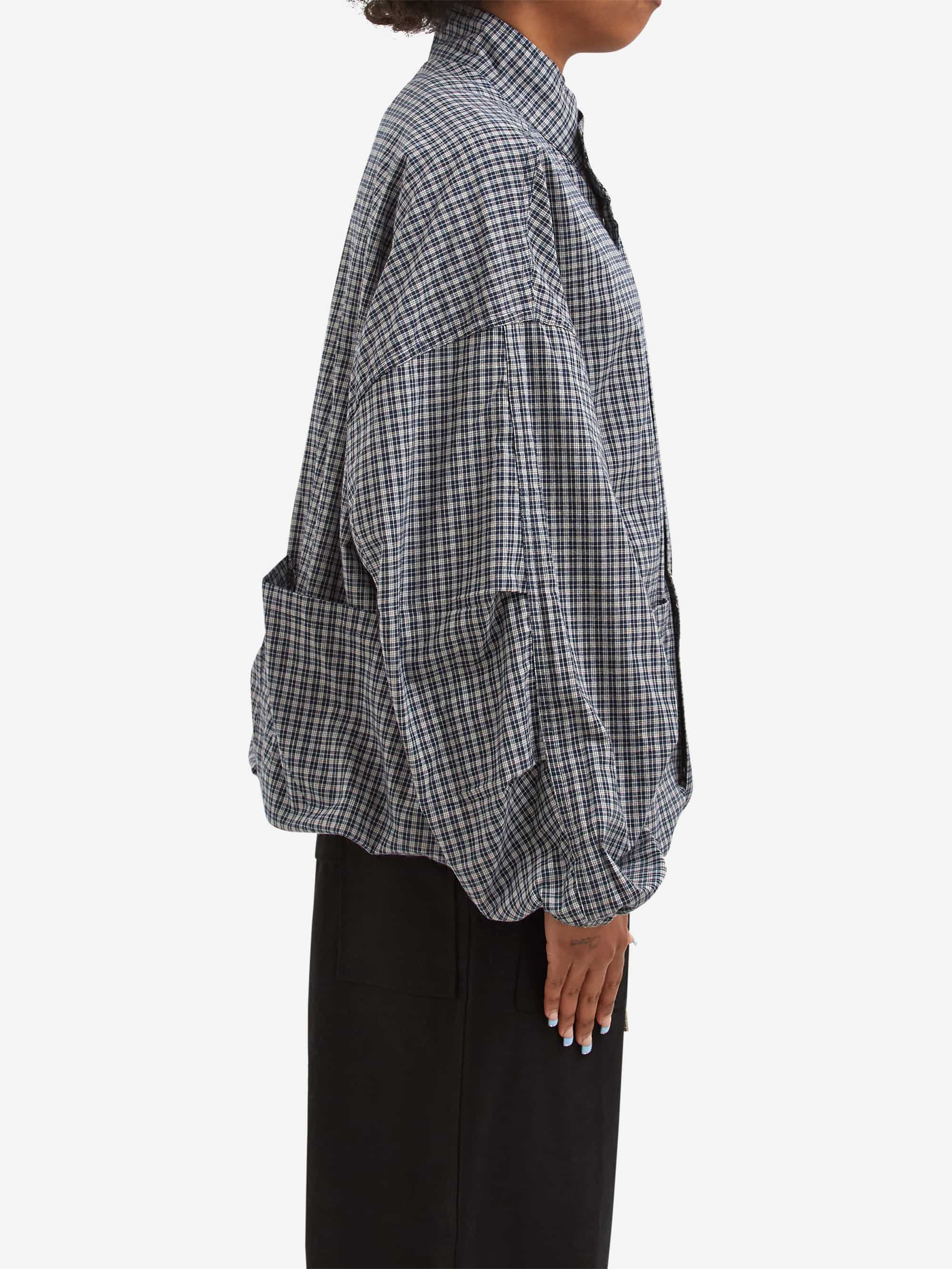 Estudio Niksen Side Pocket Light Jacket - Blue Checkered - Image 7