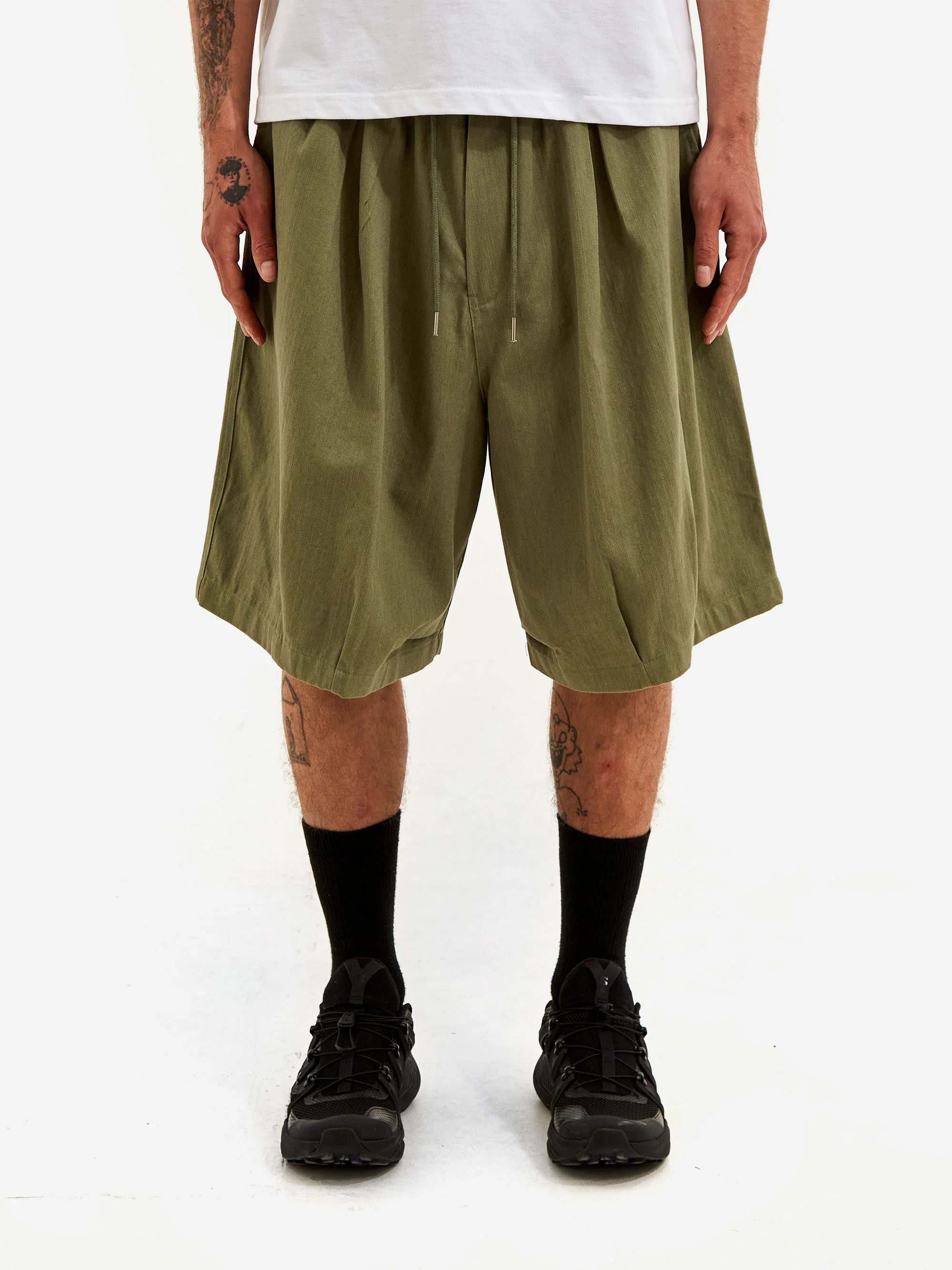 Estudio Niksen Stopper Balloon Bermuda Shorts - Khaki - Image 2