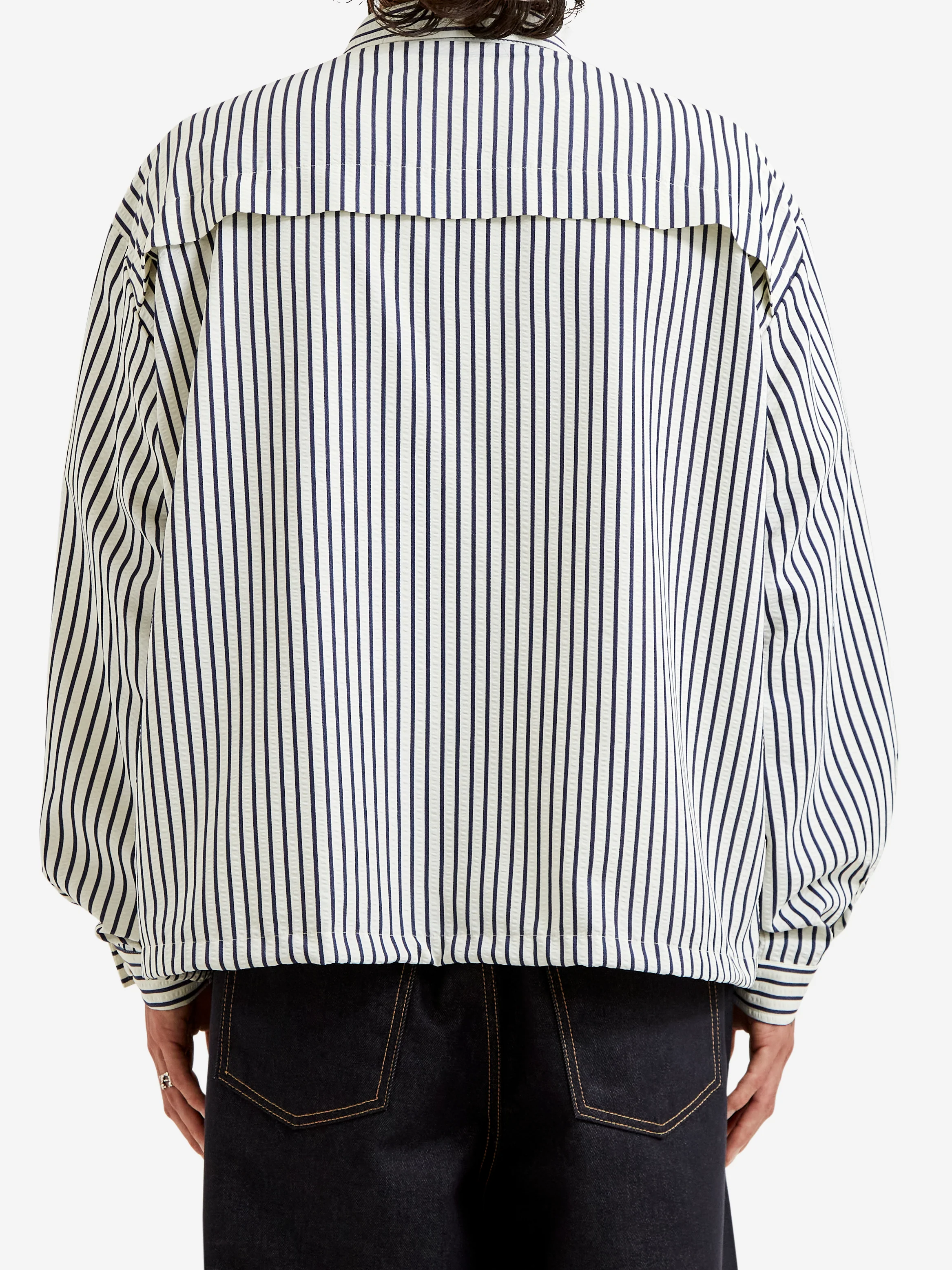 Estudio Niksen String Pocket Shirt - Navy Stripe - Image 7