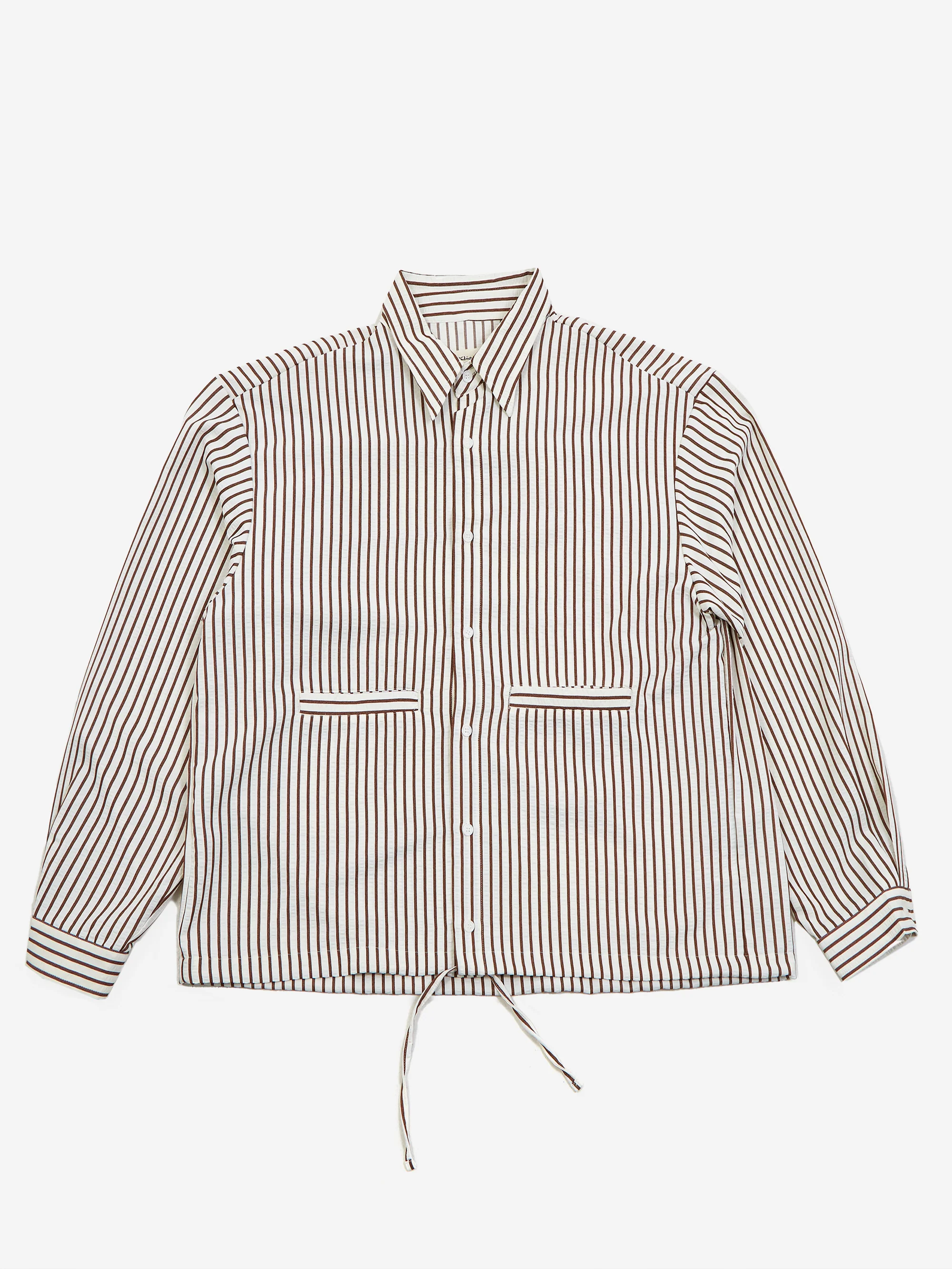Estudio Niksen Stripe Pocket Overshirt - Brown Stripe