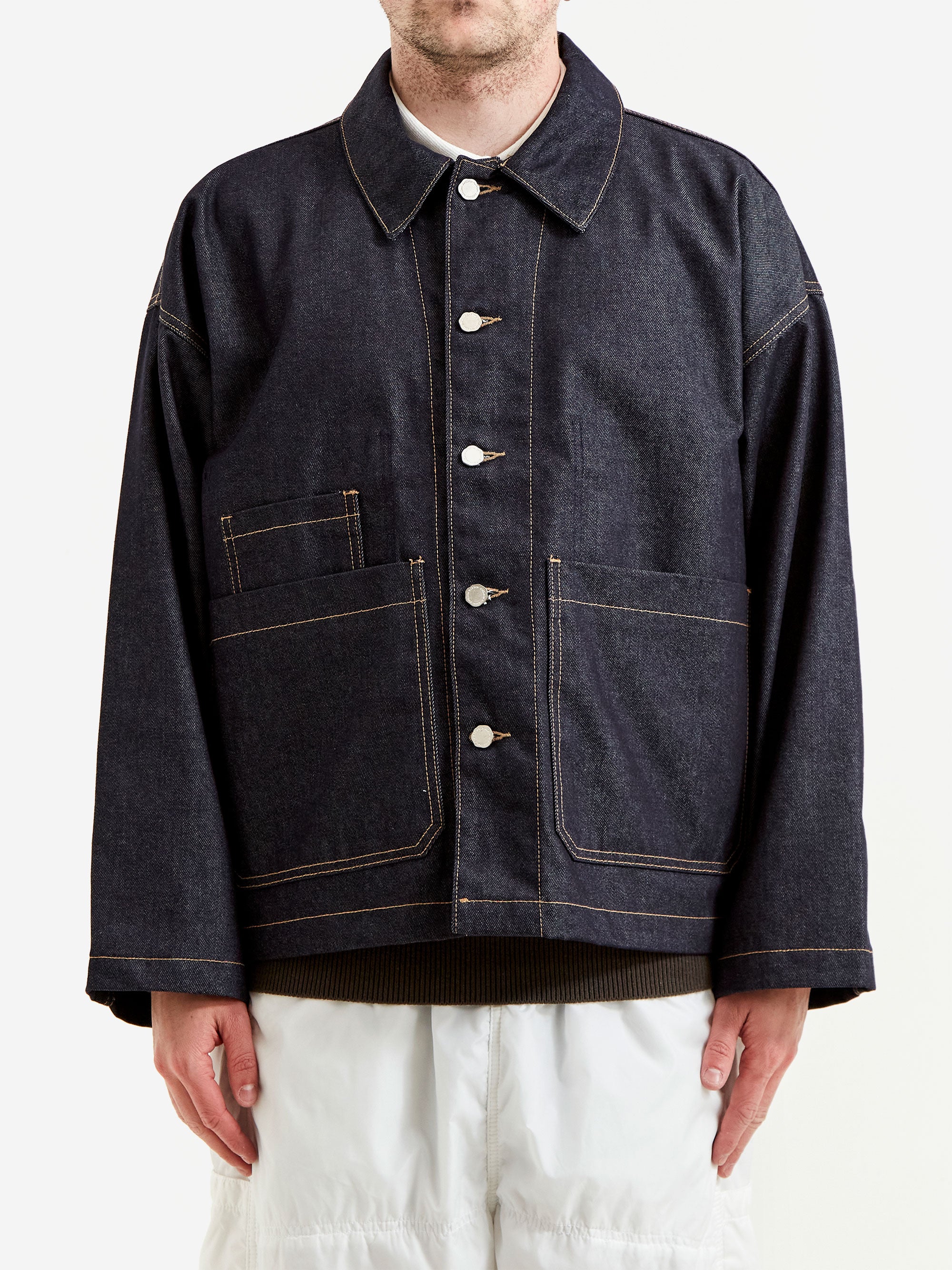 Estudio Niksen Three-pocket Work Jacket - Indigo - Image 3