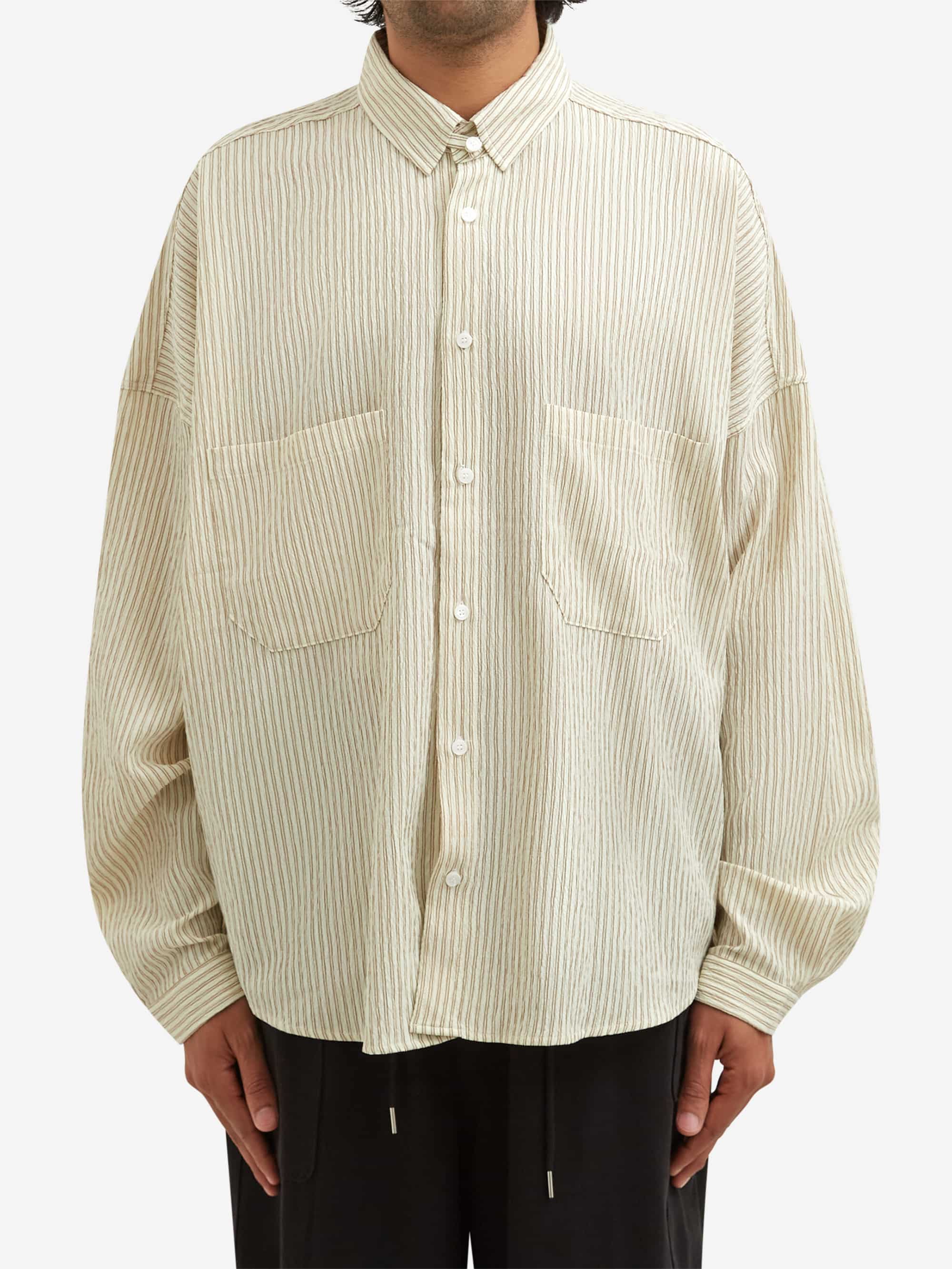 Estudio Niksen Two Pocket Big Shirt - Cream Stripe - Image 2
