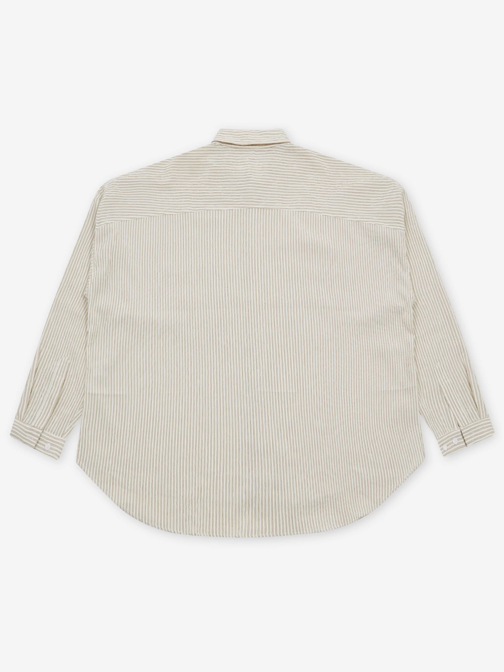 Estudio Niksen Two Pocket Big Shirt - Cream Stripe - Image 9