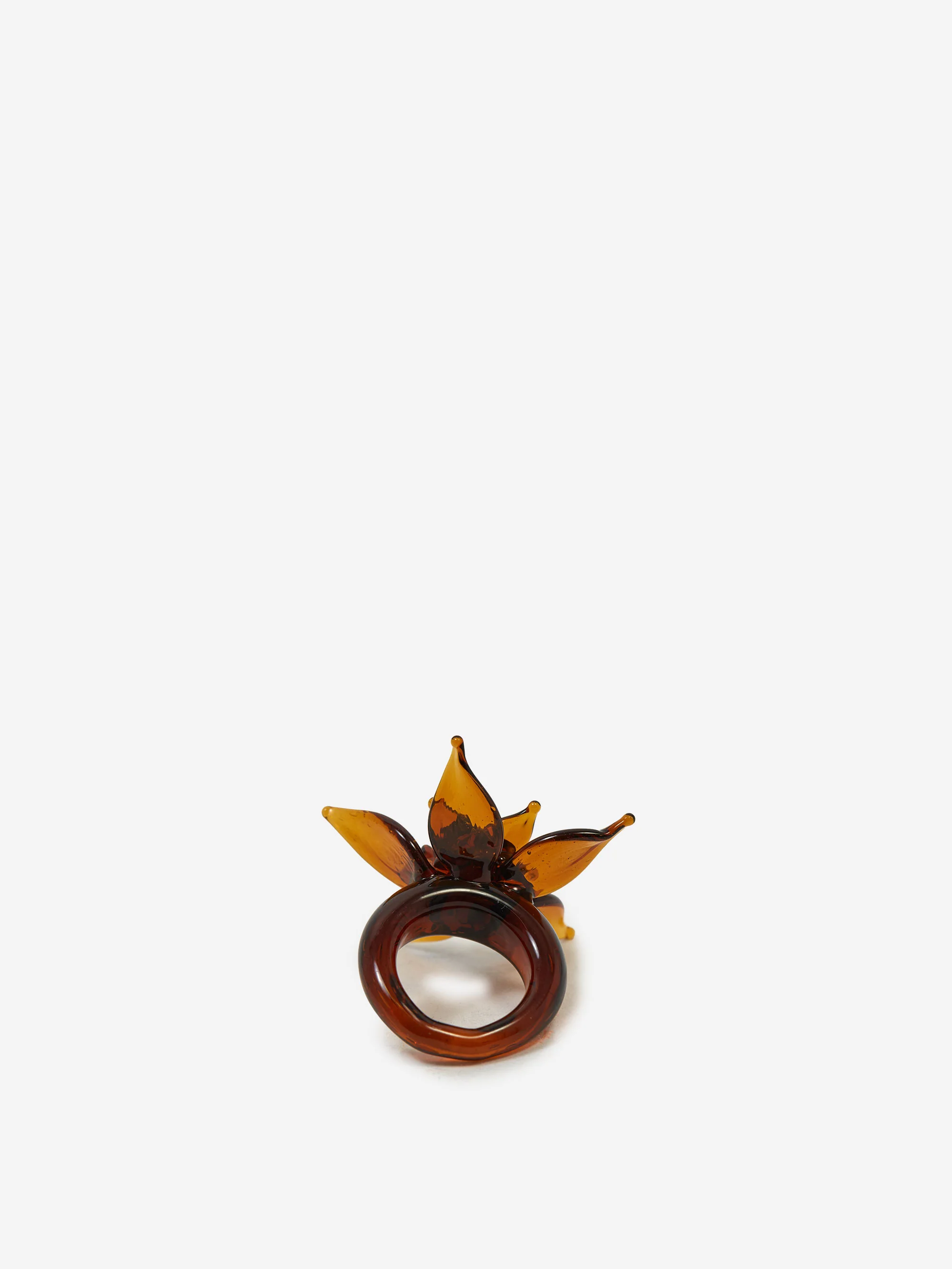 Eyland Hattie Glass Flower Ring - Clear - Image 4