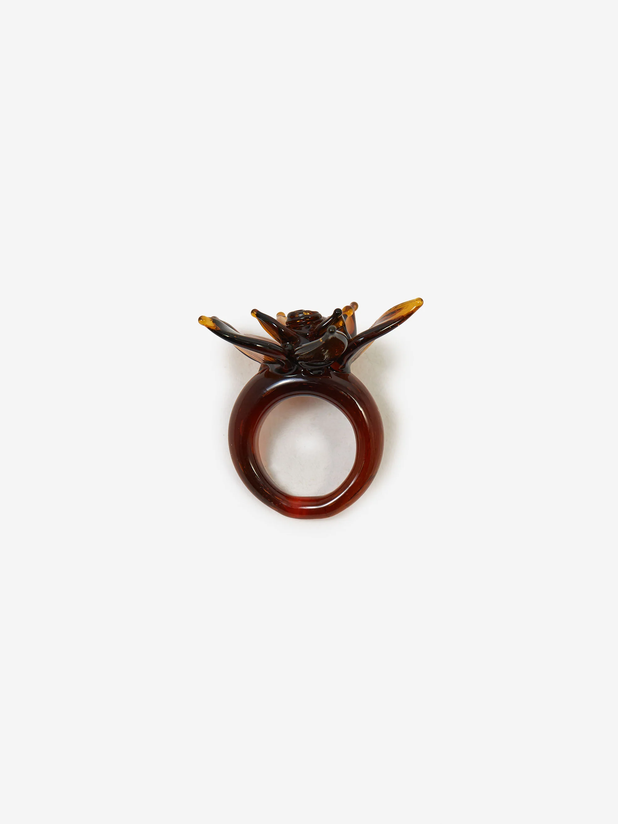 Eyland Hattie Glass Flower Ring - Clear - Image 5