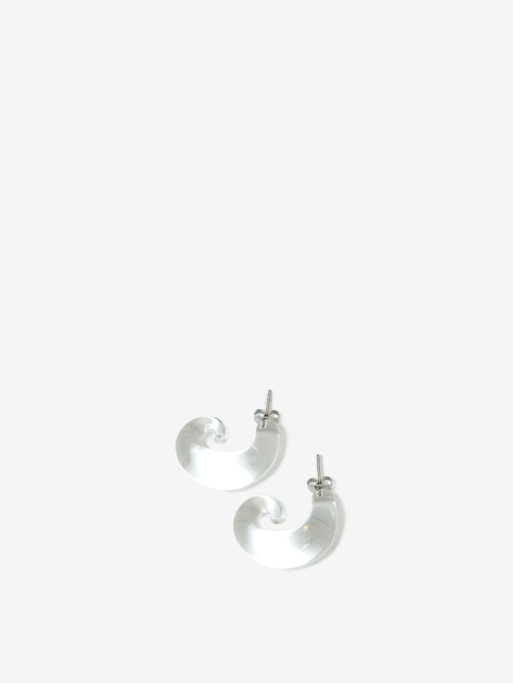 Eyland Marina Glass Spiral Hoop Earrings - Clear