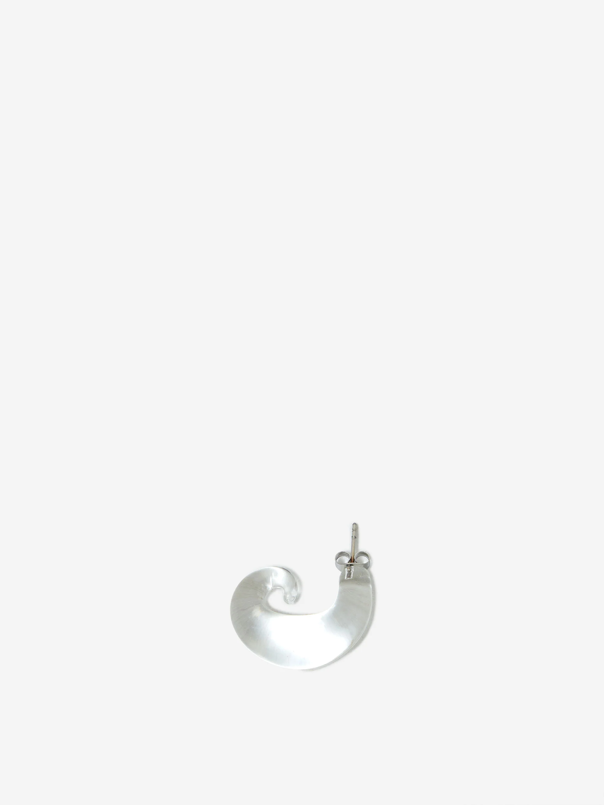 Eyland Marina Glass Spiral Hoop Earrings - Clear - Image 2