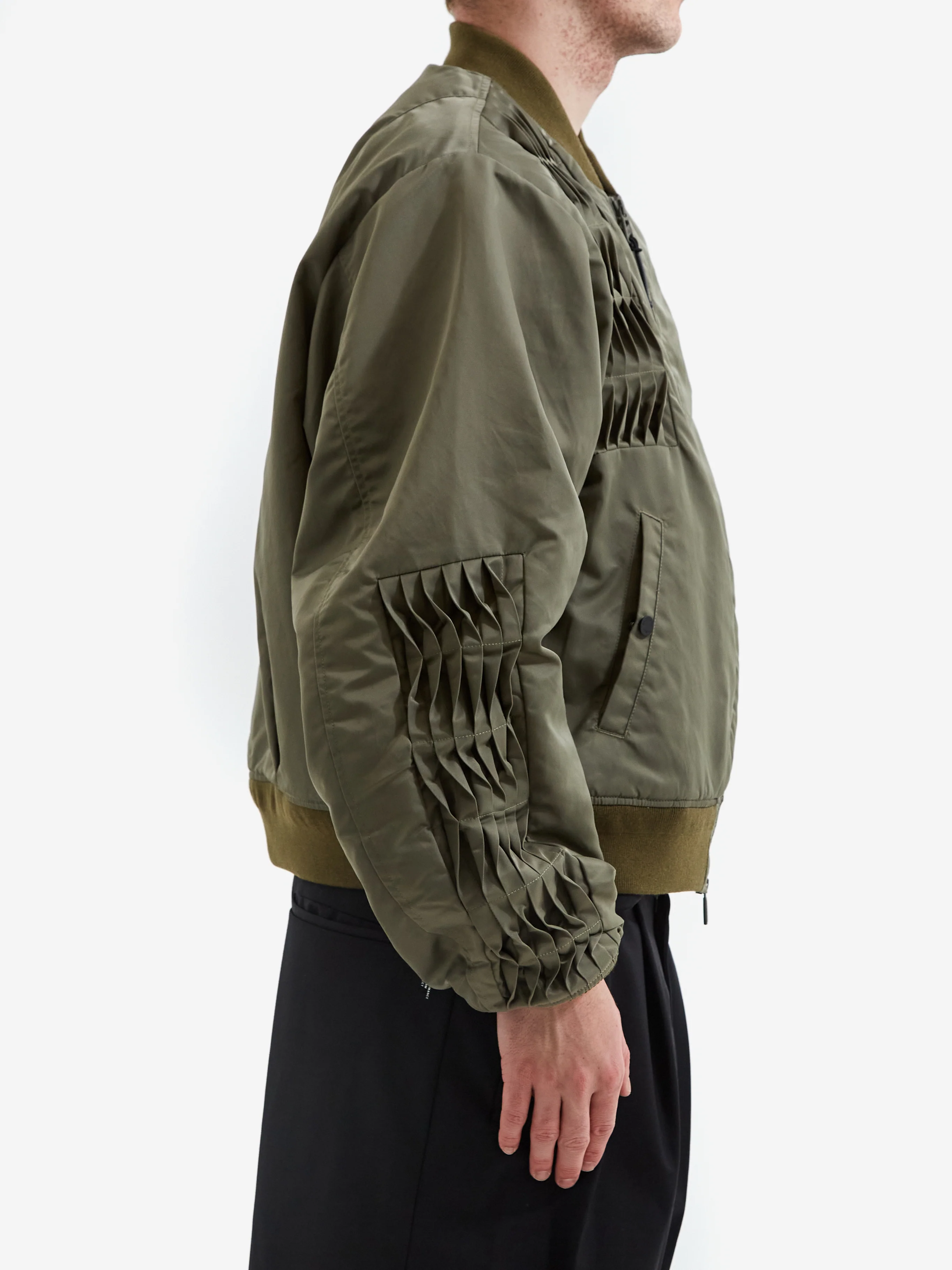 F/CE Folding Pleats Flight Jacket - Olive - Image 6