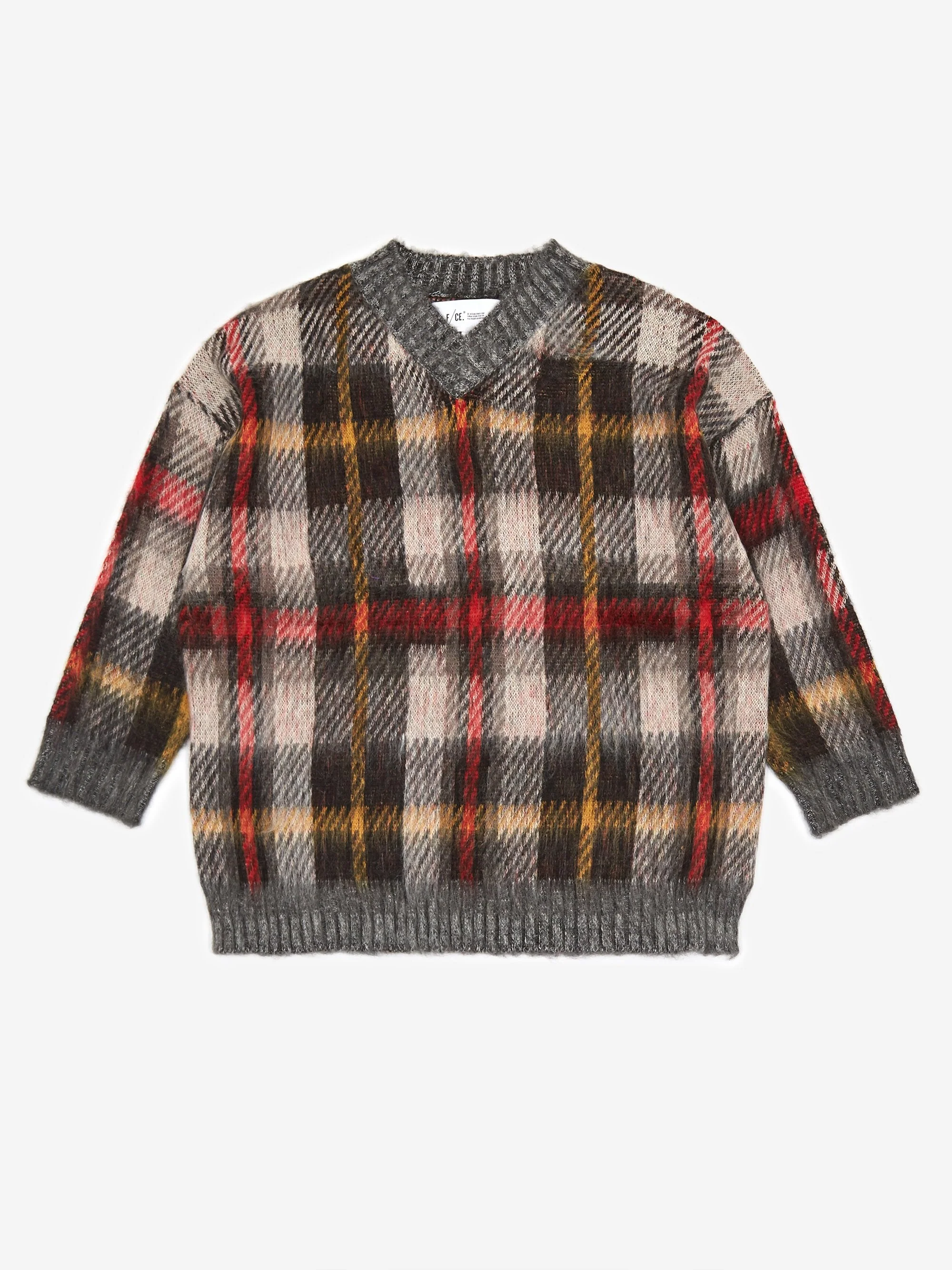 F/CE Mohair Check Knit Jumper - Multi