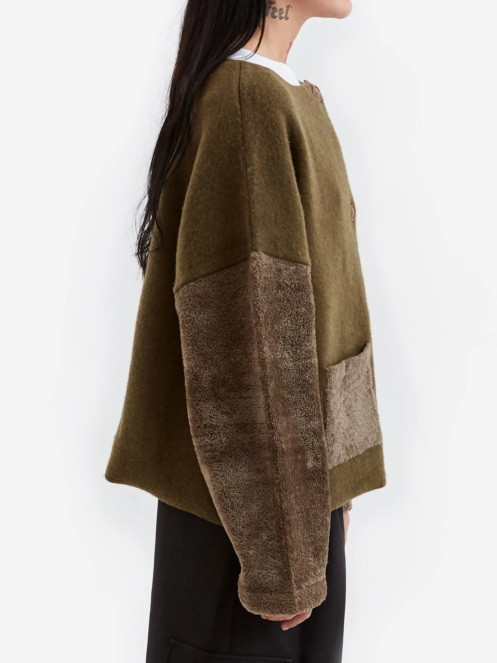 F/CE Solotex Switching Cardigan - Olive - Image 2