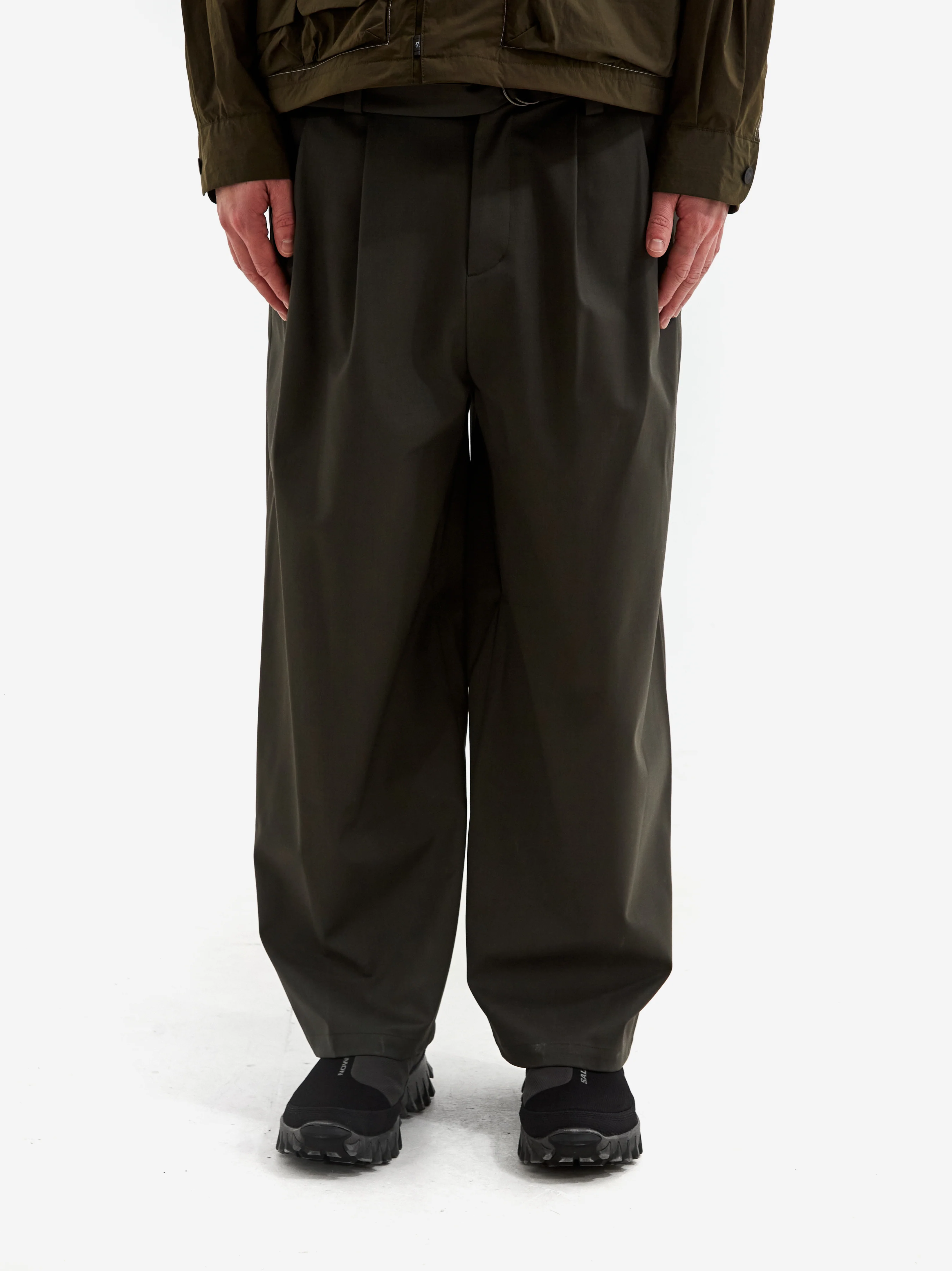 F/CE Waterproof Tech Wool Wide Pants - Olive - Image 2