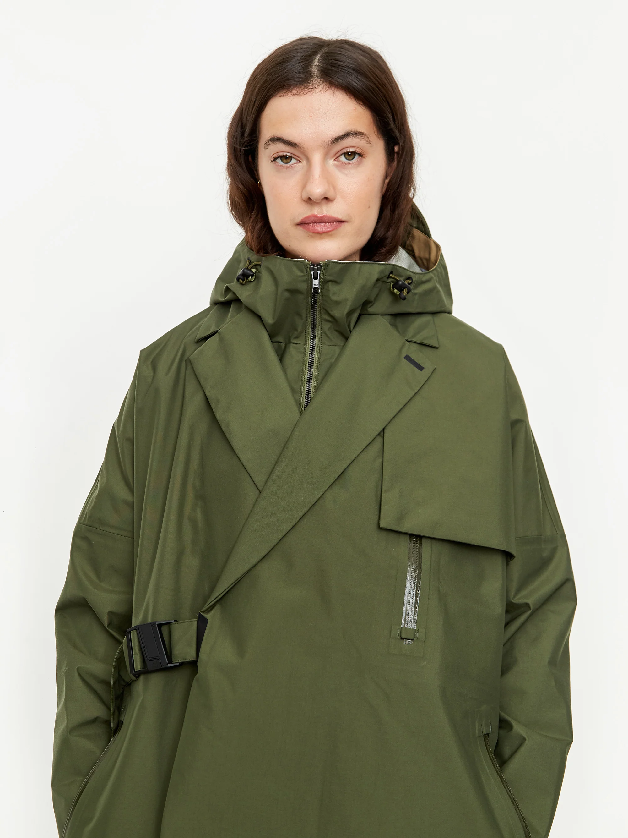 F/CE Wrap Double Breasted Coat - Olive - Image 5