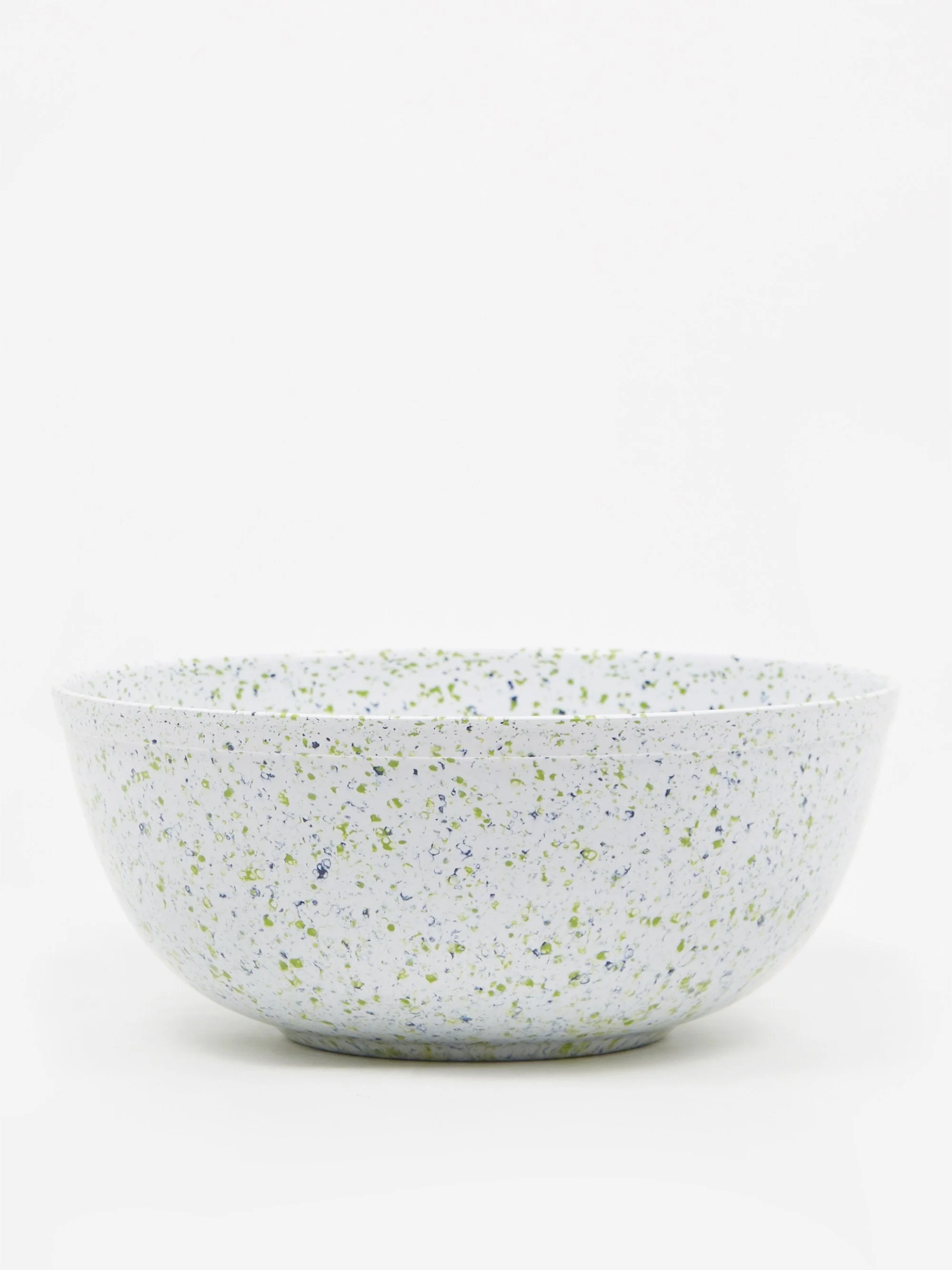 Faplana Melamine Large Serving Bowl - White/Blue Speckled