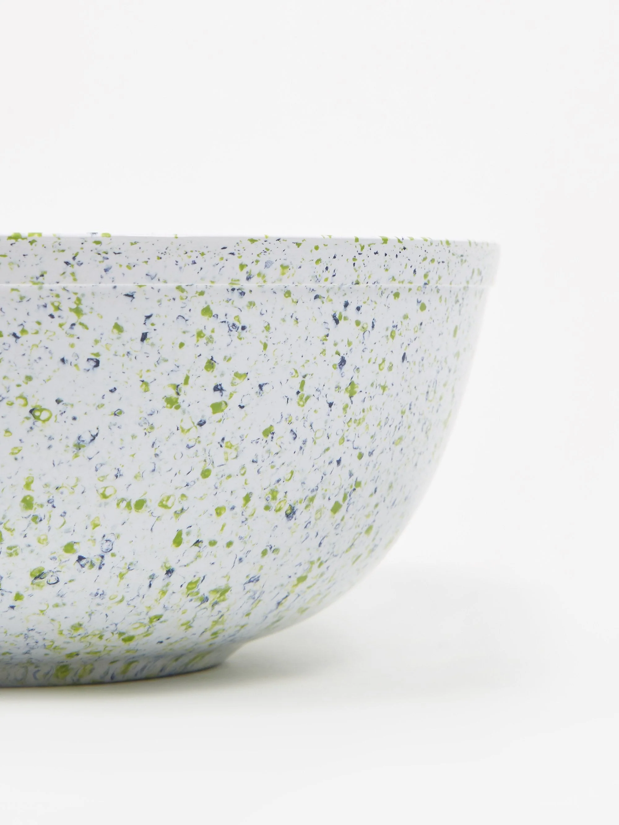 Faplana Melamine Large Serving Bowl - White/Blue Speckled - Image 3