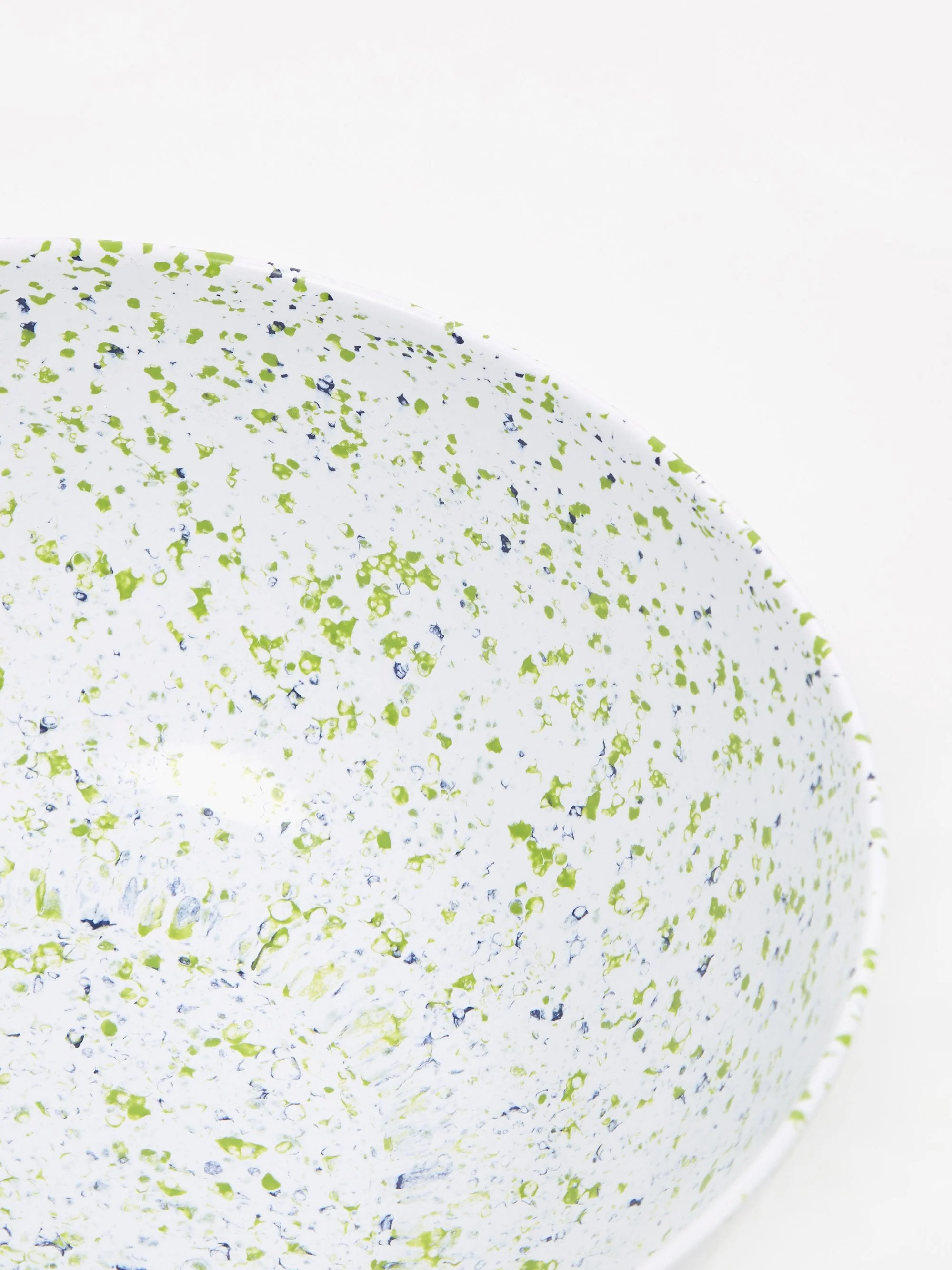 Faplana Melamine Large Serving Bowl - White/Blue Speckled - Image 4