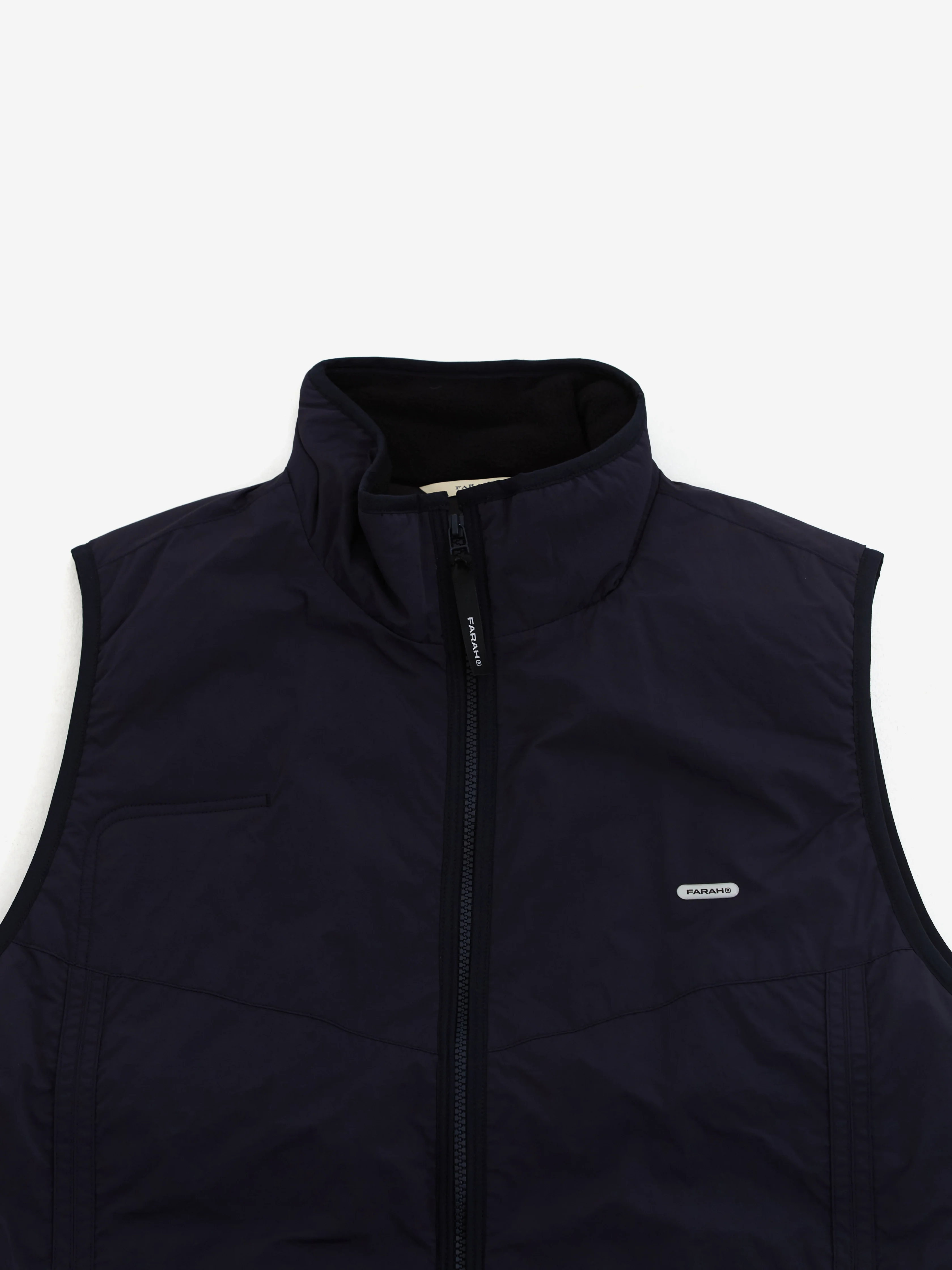 Farah Japan Nylon Zip Up Vest - Navy - Image 3
