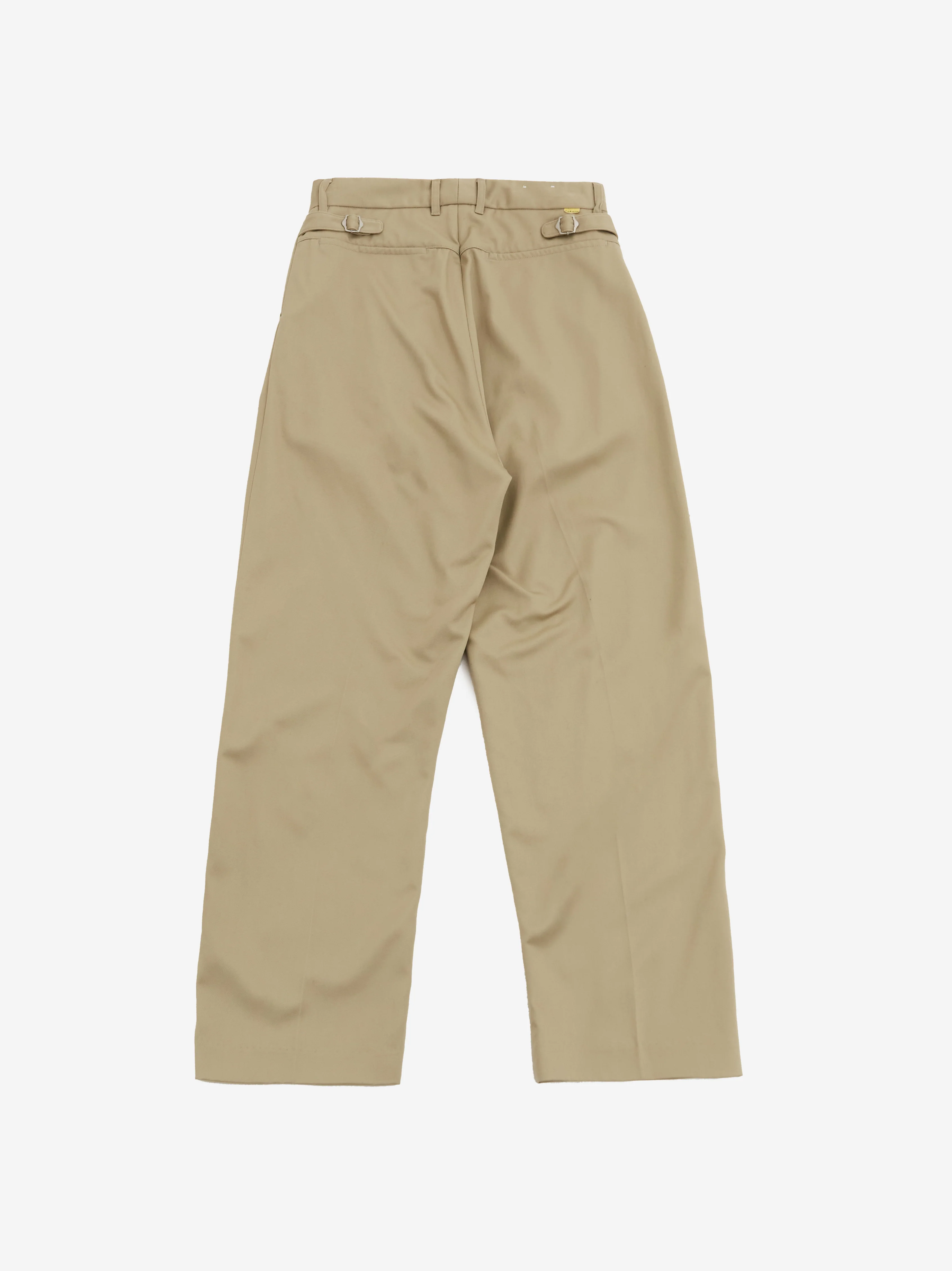 Farah Japan Two Tuck Side Adjustable Pants - Beige - Image 4
