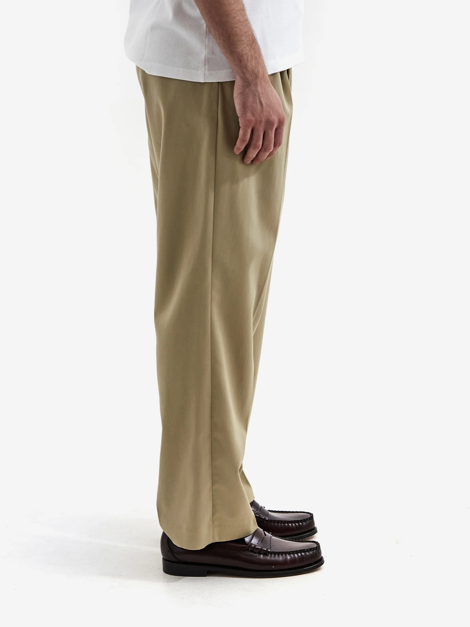 Farah Japan Two Tuck Side Adjustable Pants - Beige - Image 5