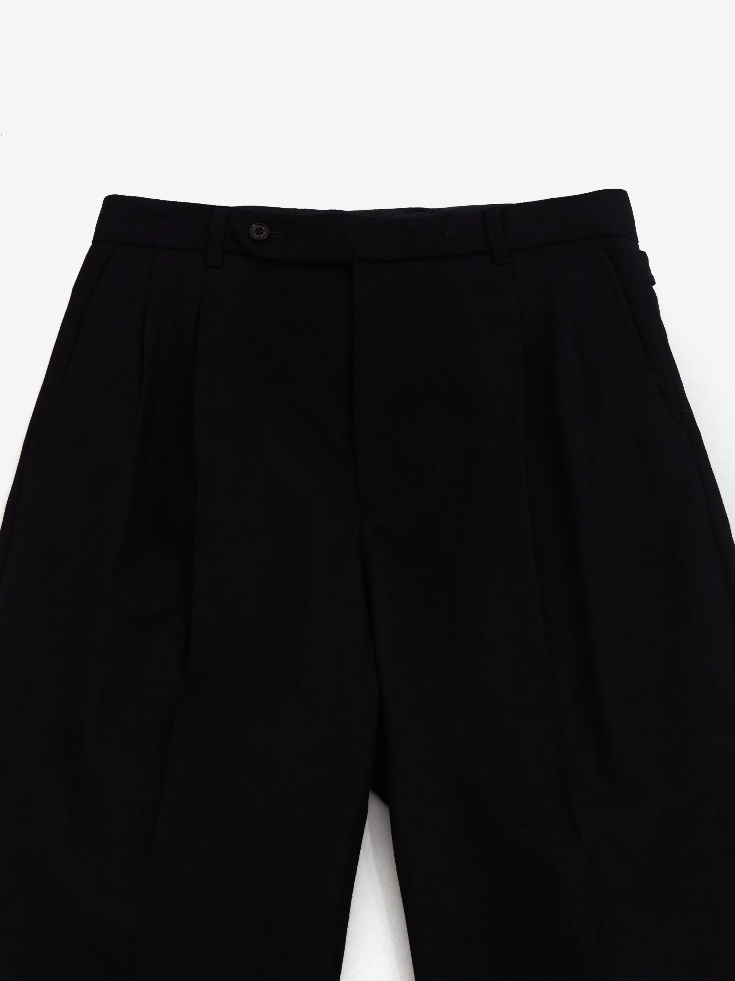 Farah Japan Two Tuck Side Adjustable Pants - Navy - Image 3
