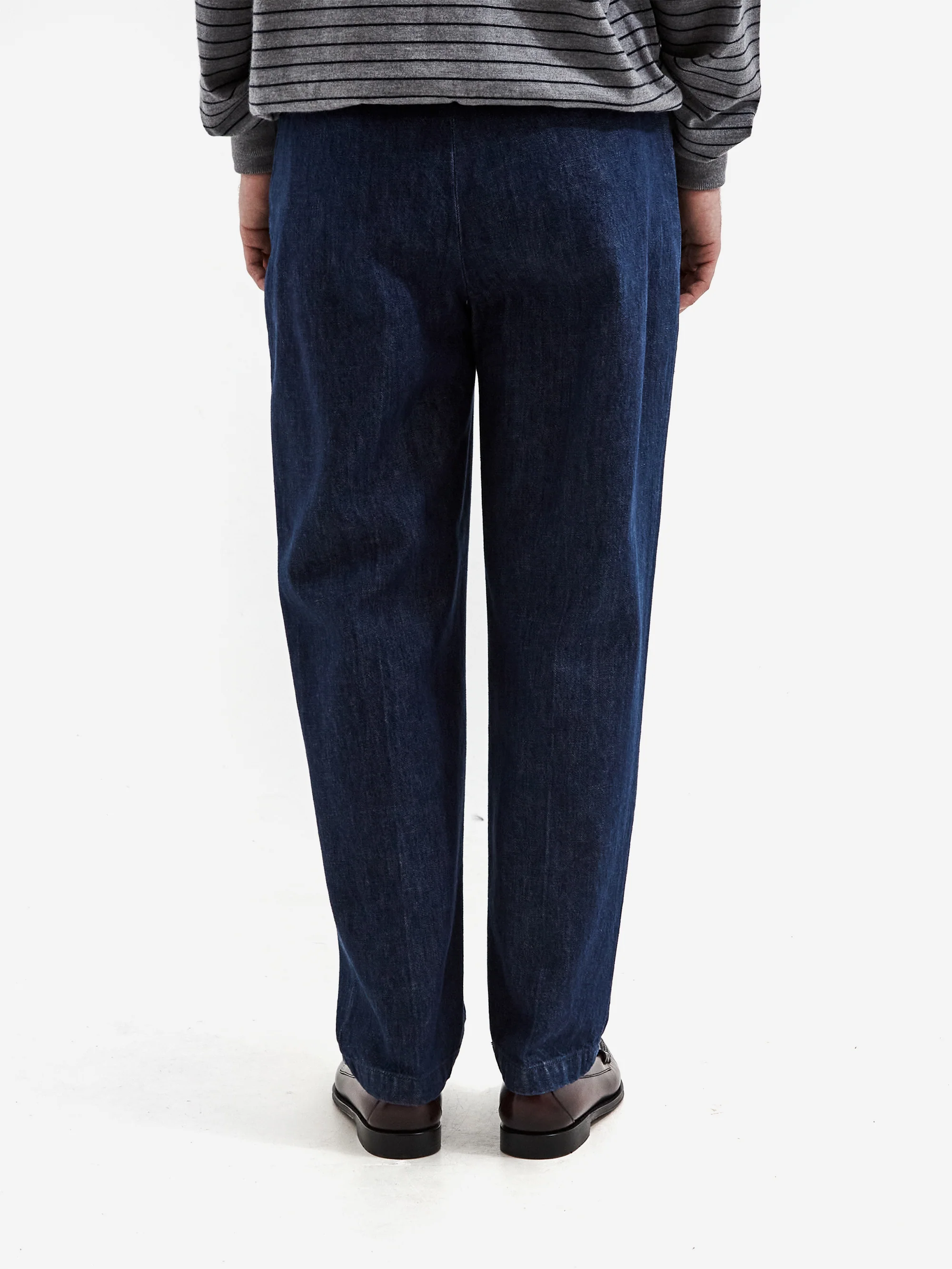 Farah Japan Two Tuck Wide Tapered Pants - Blue - Image 5