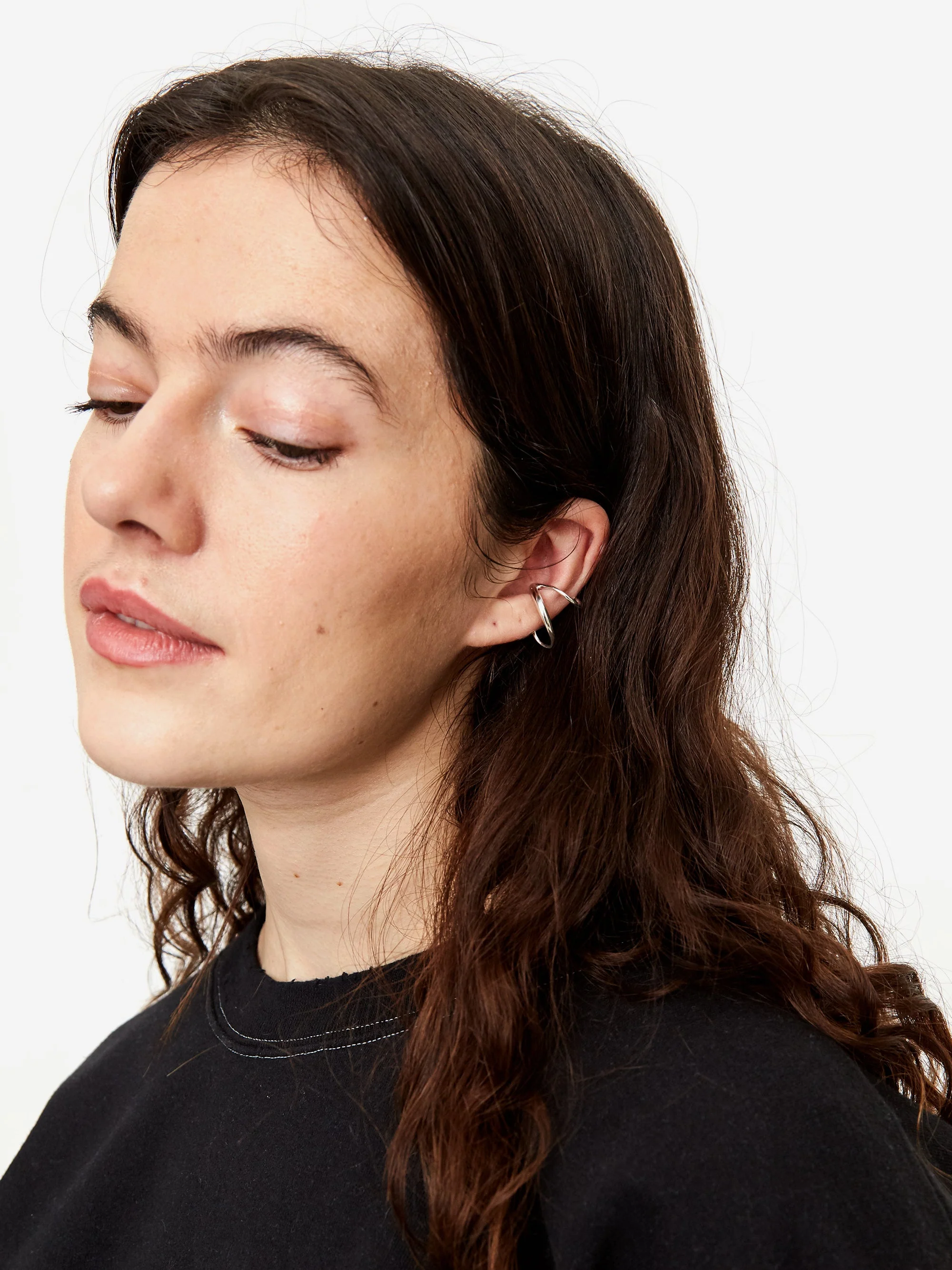 Faris Double Ear Cuff - Silver - Image 5