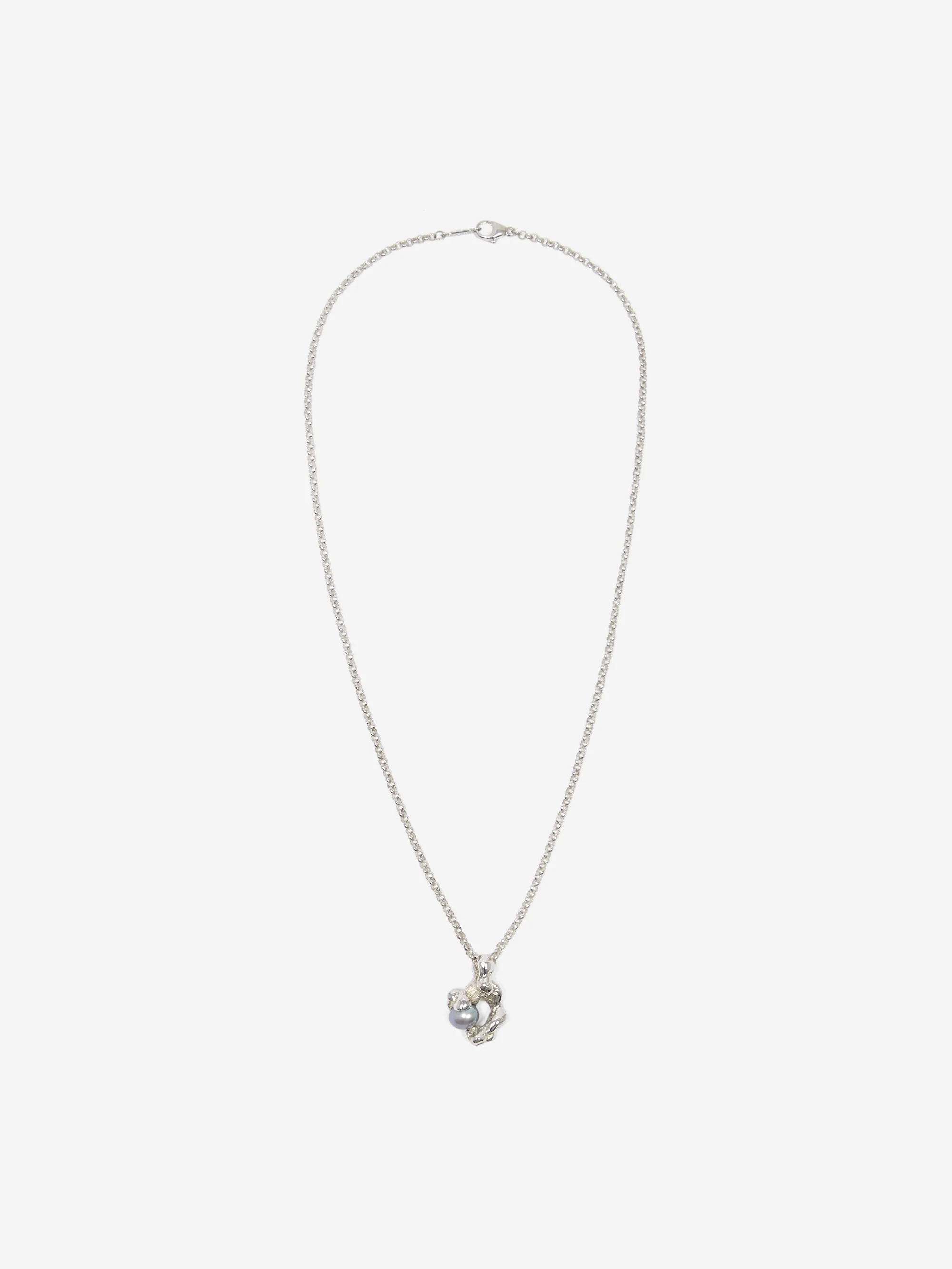 Faris Fellini Necklace - Silver with Grey Pearl - Image 3