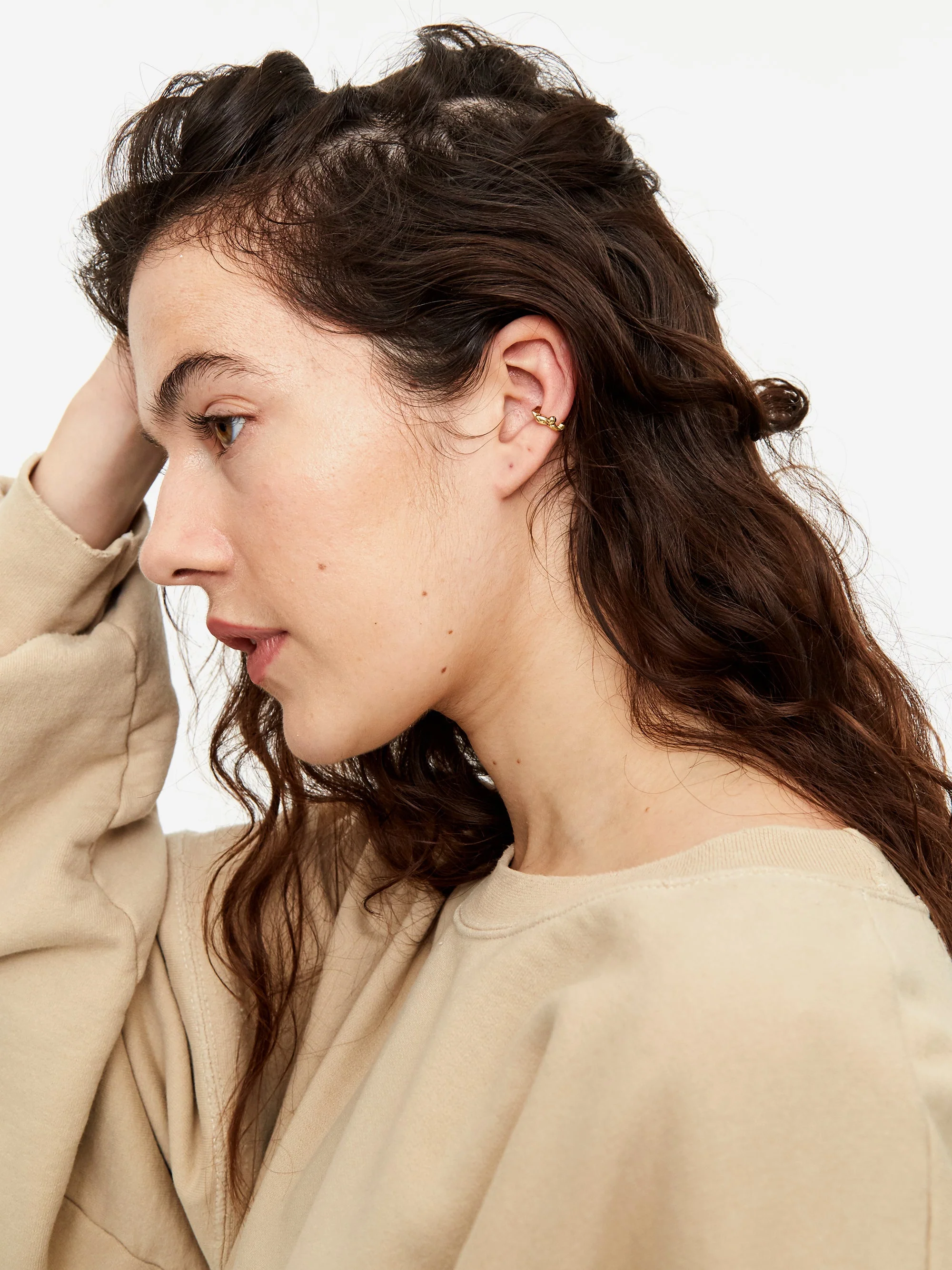 Faris Lava Ear Cuff Small - Bronze - Image 6