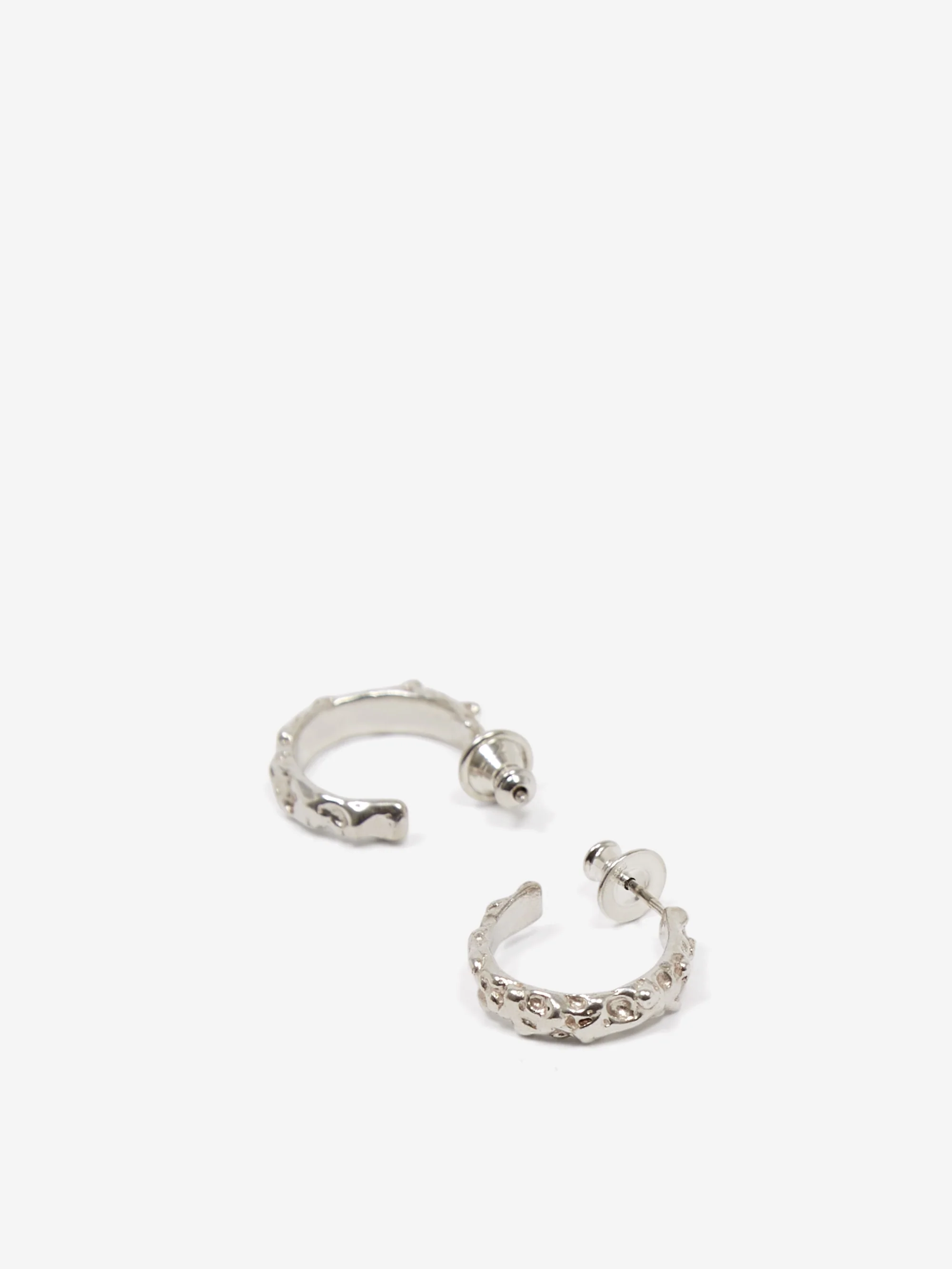 Faris Roca Small Hoops - Silver - Image 2