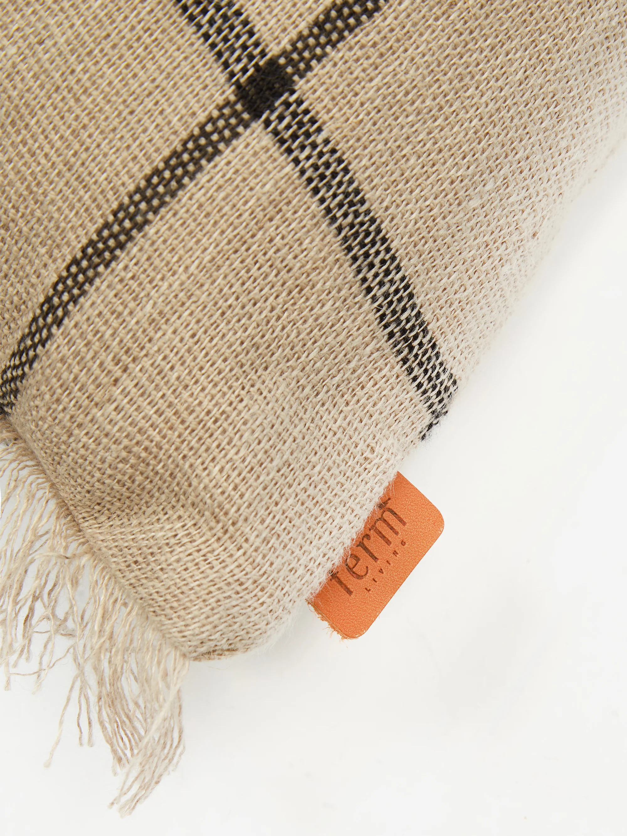Ferm Living Calm Cushion 50x50 - Camel/Black - Image 2