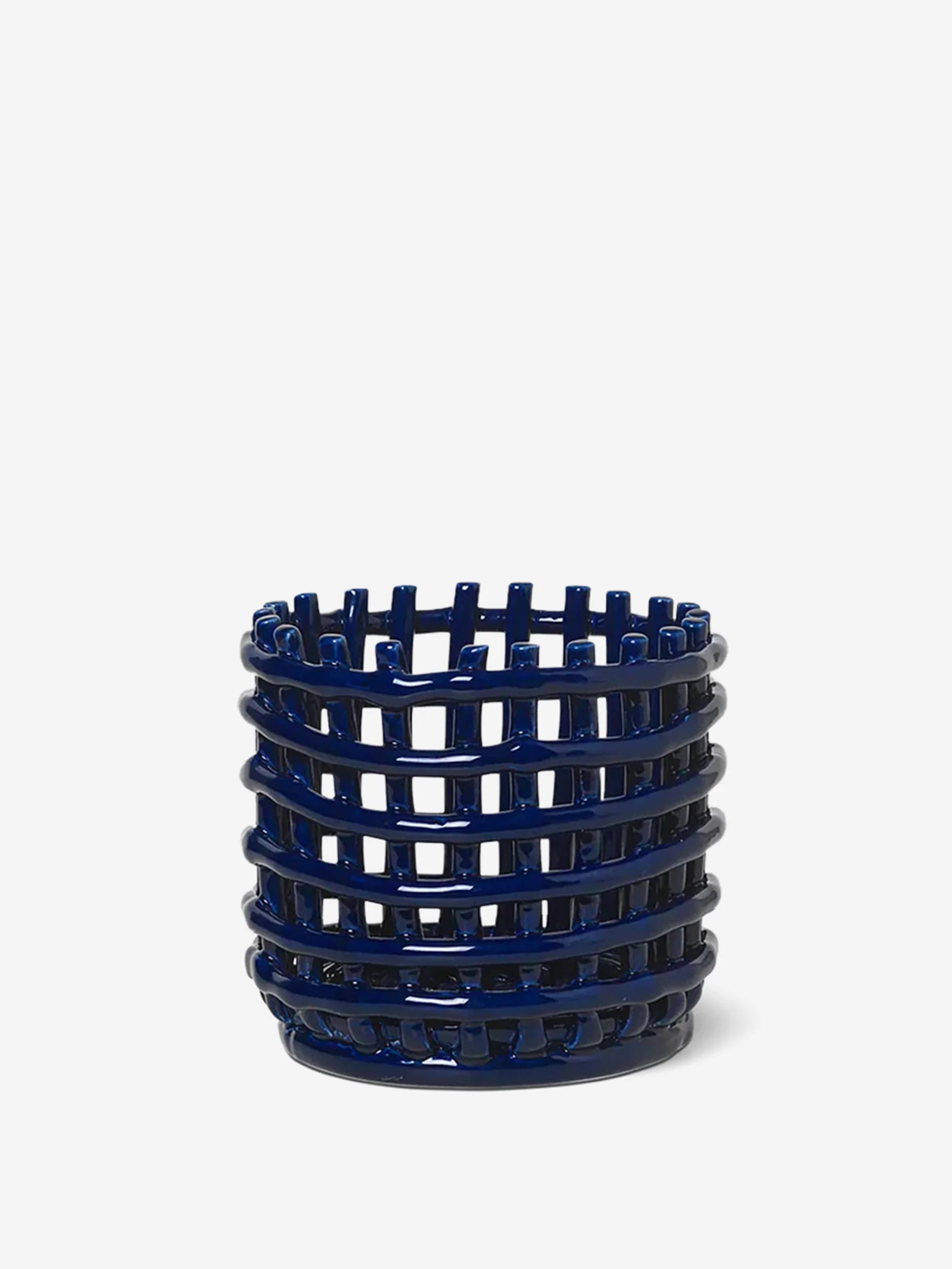 ferm LIVING Ceramic Basket Small - Blue