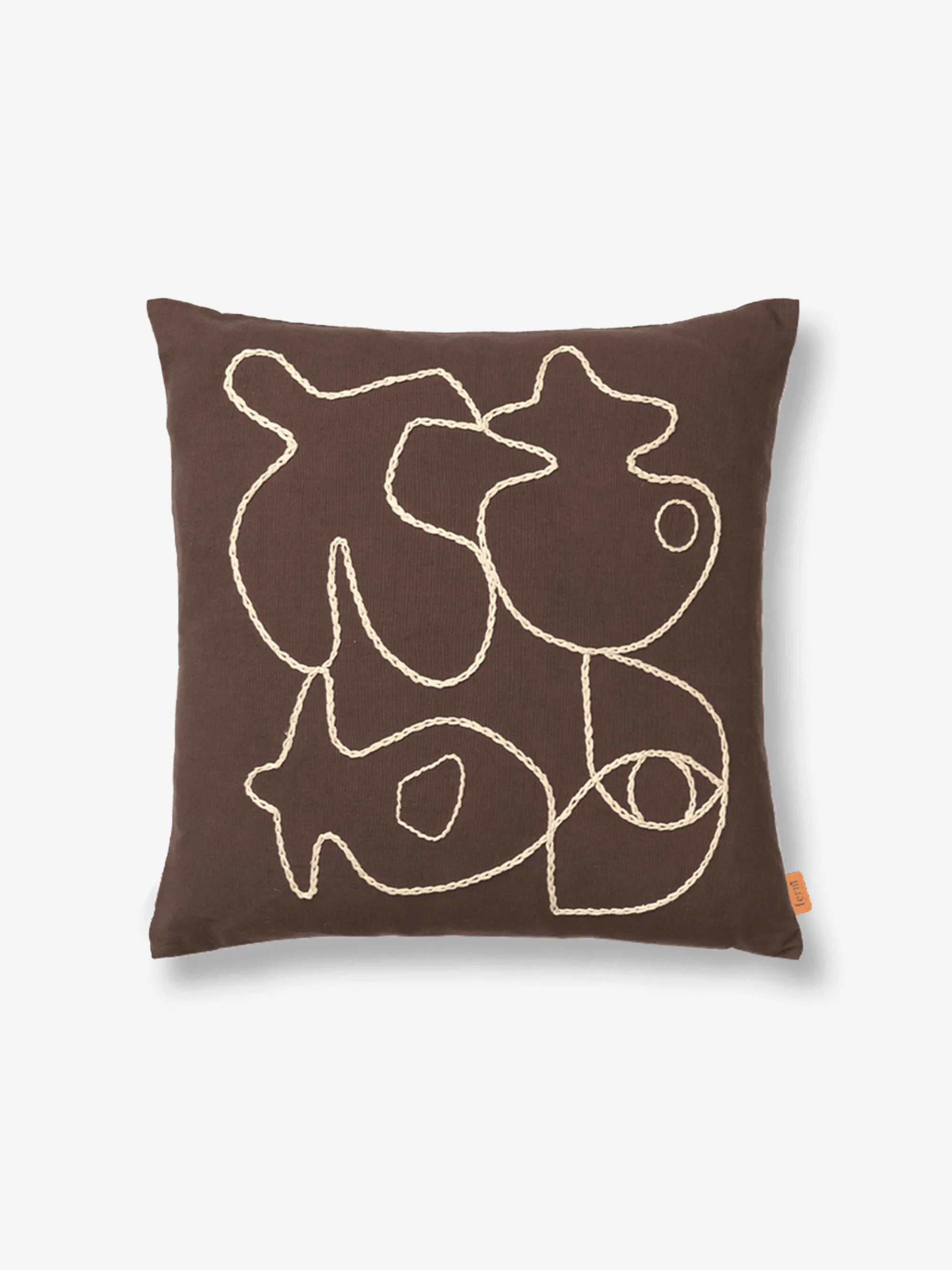 ferm LIVING Figure Cushion - Coffee/Sand