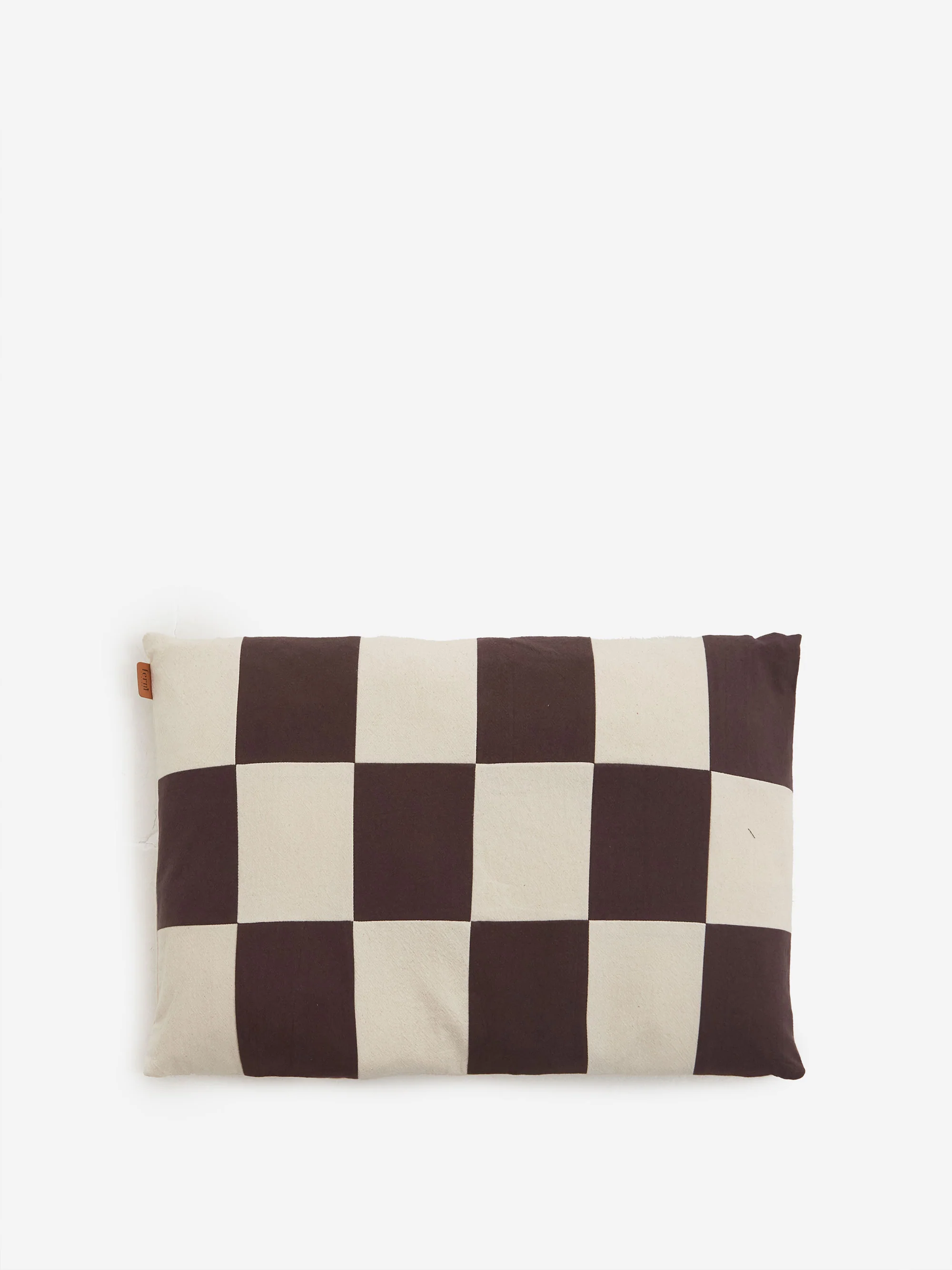 ferm LIVING Fold Patchwork Cushion - Coffee/Undyed