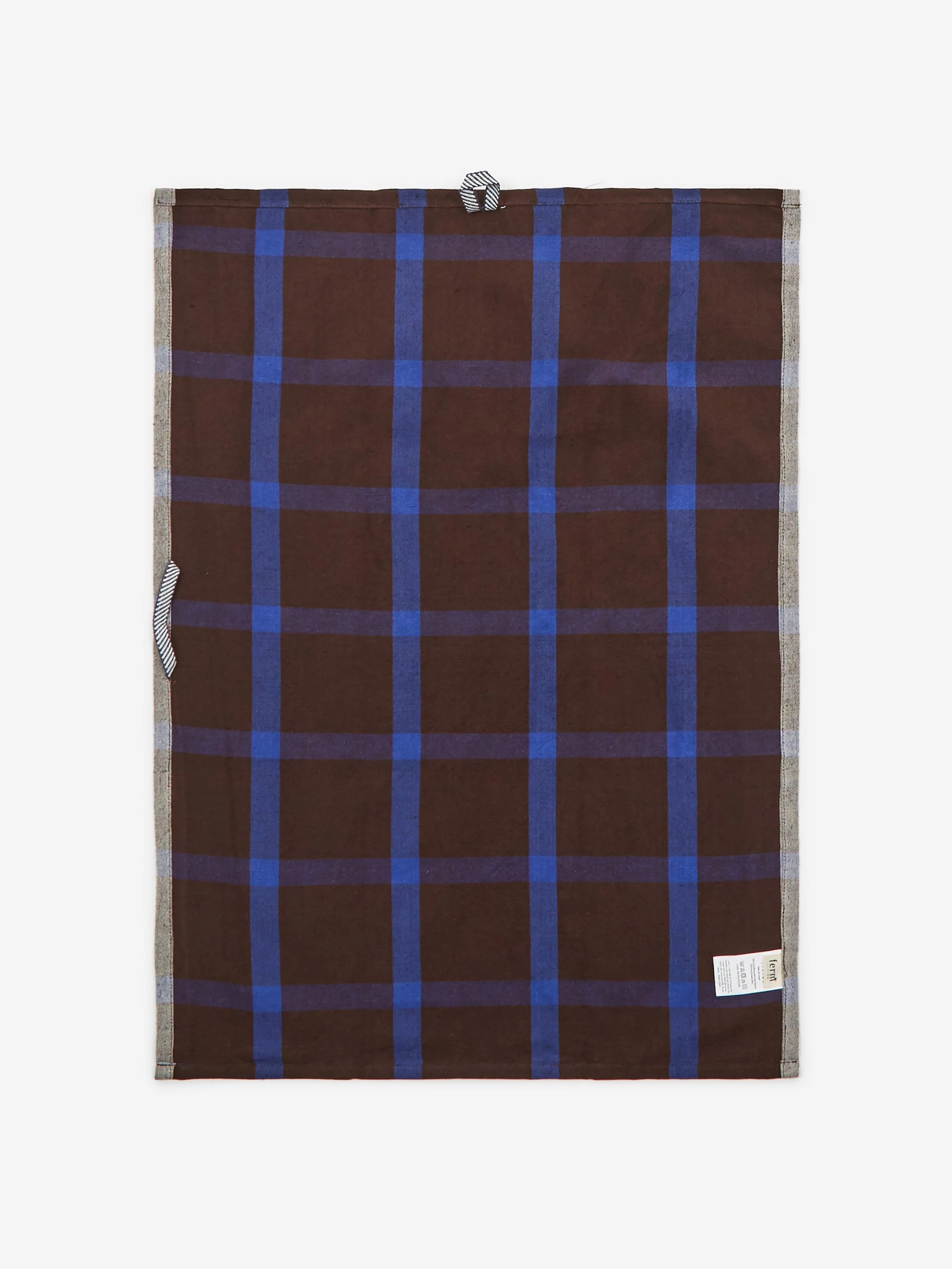 ferm LIVING Hale Tea Towel - Chocolate/Bright Blue - Image 3