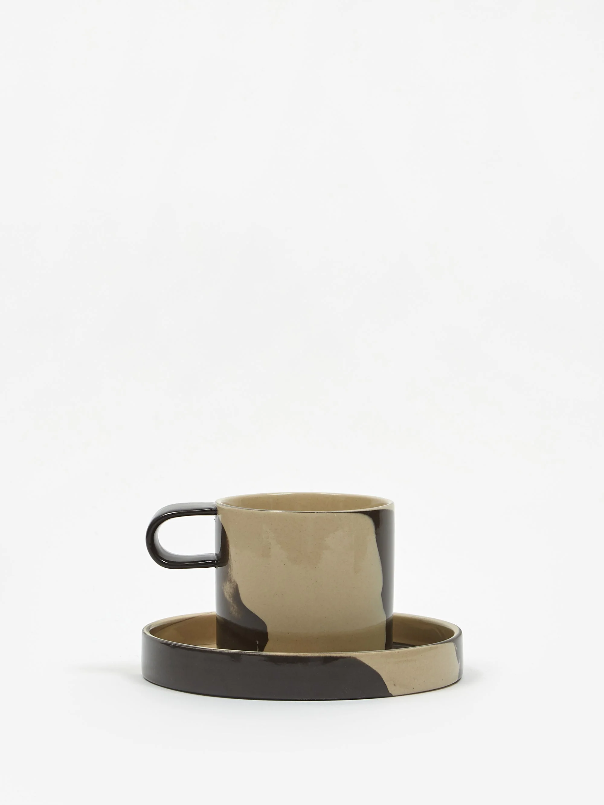 ferm LIVING Inlay Cup with Saucer - Sand Brown - Image 8