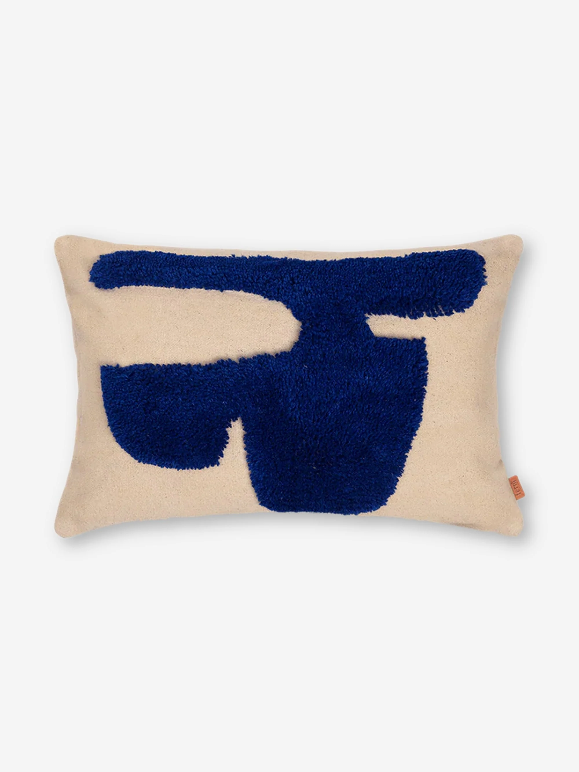 ferm LIVING Lay Cushion Rectangular - Sand/Bright Blue